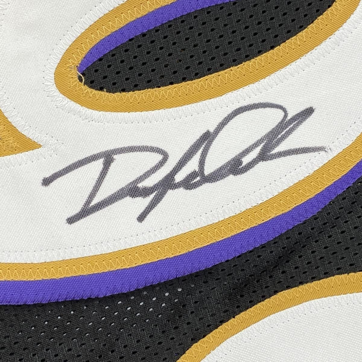 Framed Autographed/Signed Odafe Oweh 35x39 Baltimore Black Football Jersey JSA COA