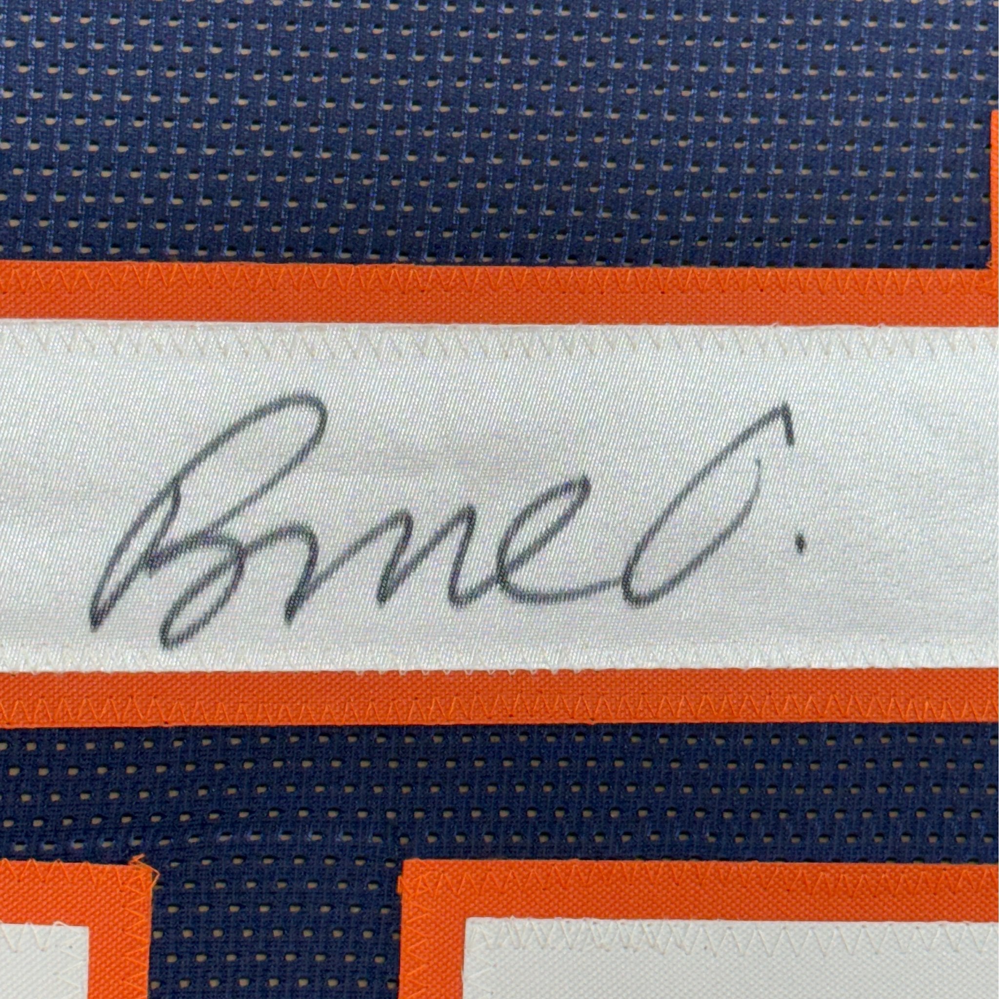 Framed Autographed/Signed Rome Odunze 35x39 Chicago Blue Football Jersey JSA COA