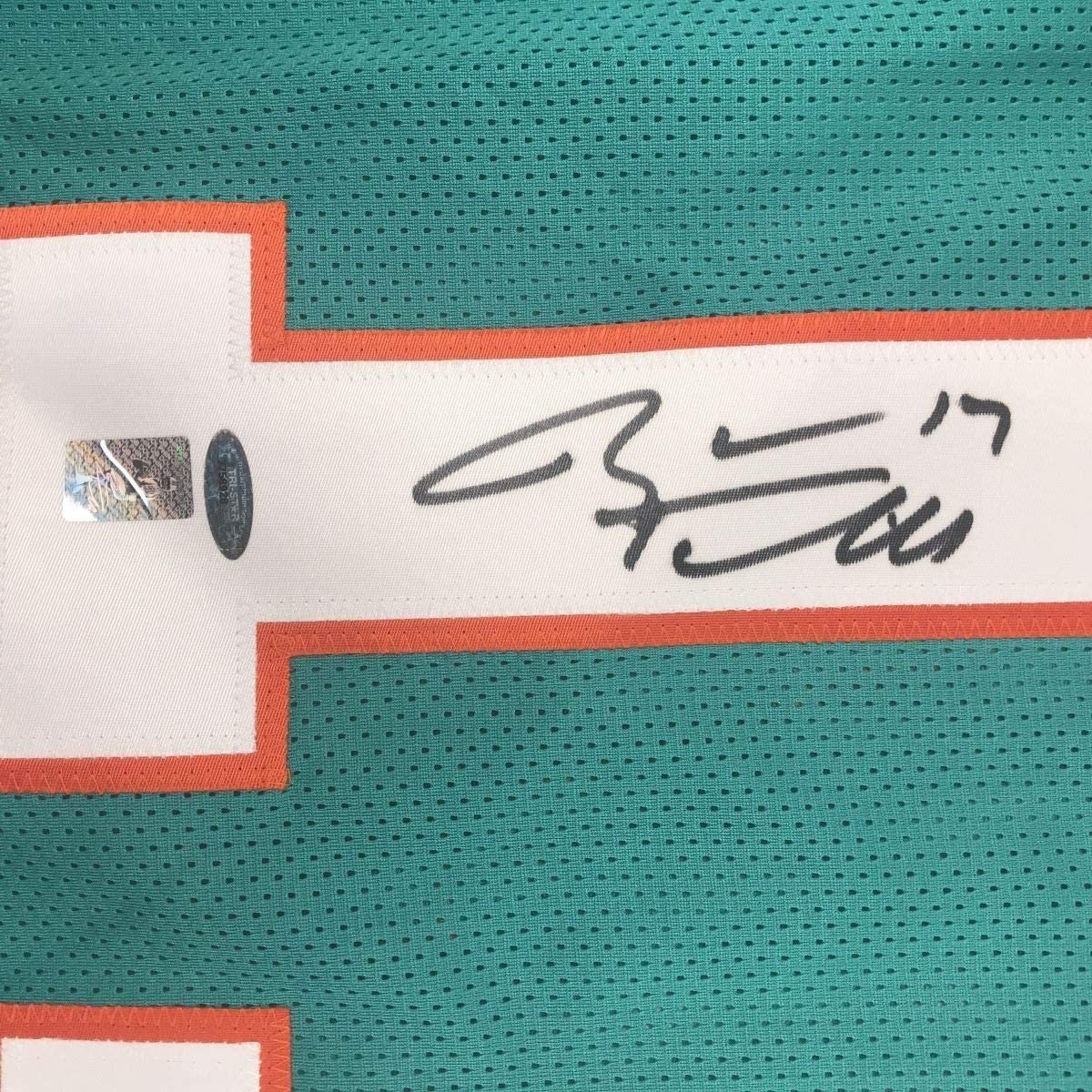Framed Autographed/Signed Ryan Tannehill 35x39 Miami Dolphins Teal Football Jersey Tristar COA Holo Only