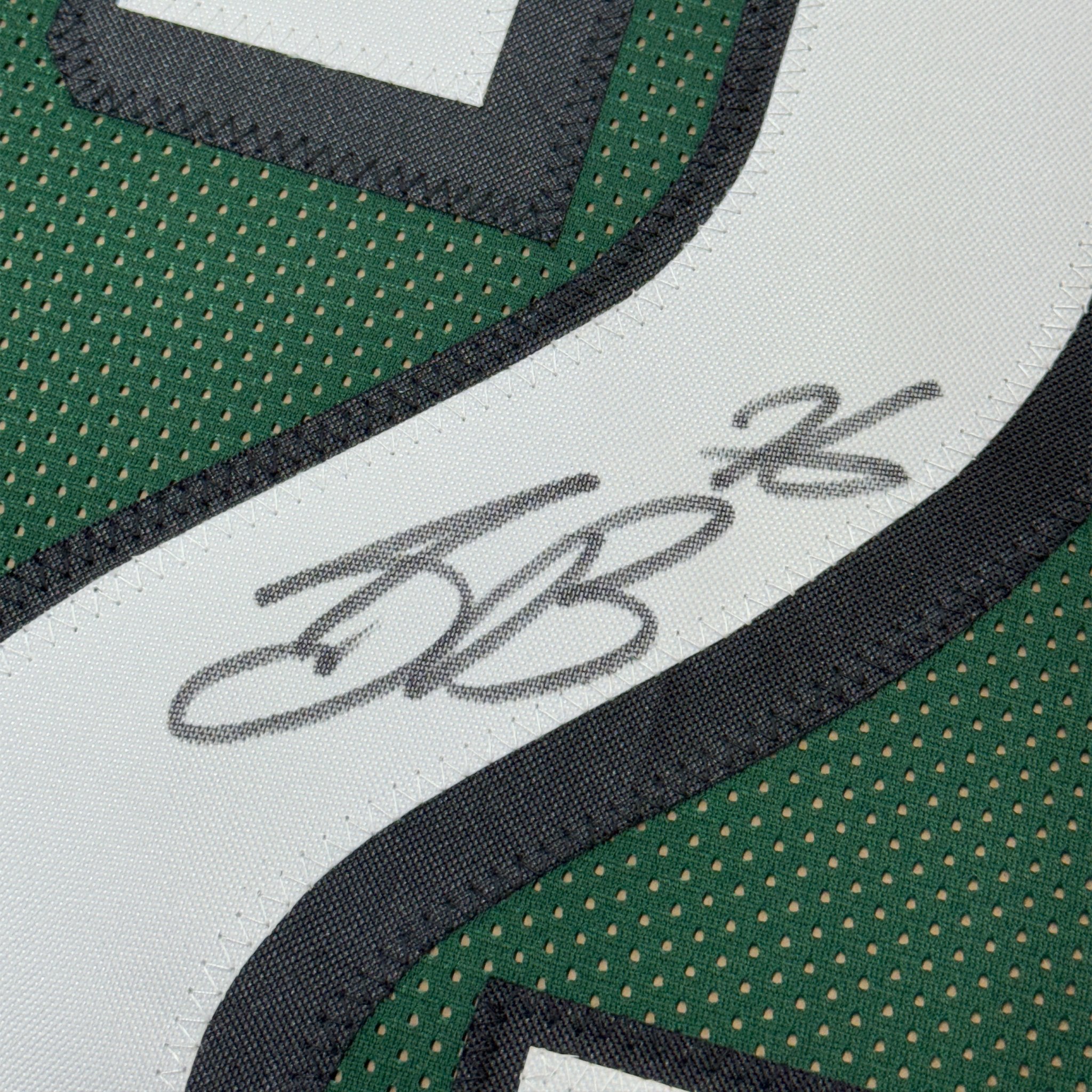 Framed Autographed/Signed Saquon Barkley 35x39 Philadelphia Midnight Green Football Jersey Beckett BAS COA