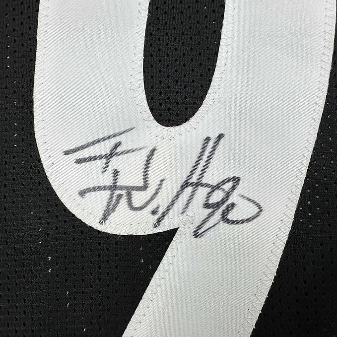 Framed Autographed/Signed T.J. Watt 35x39 Pittsburgh Black Football Jersey Beckett BAS COA