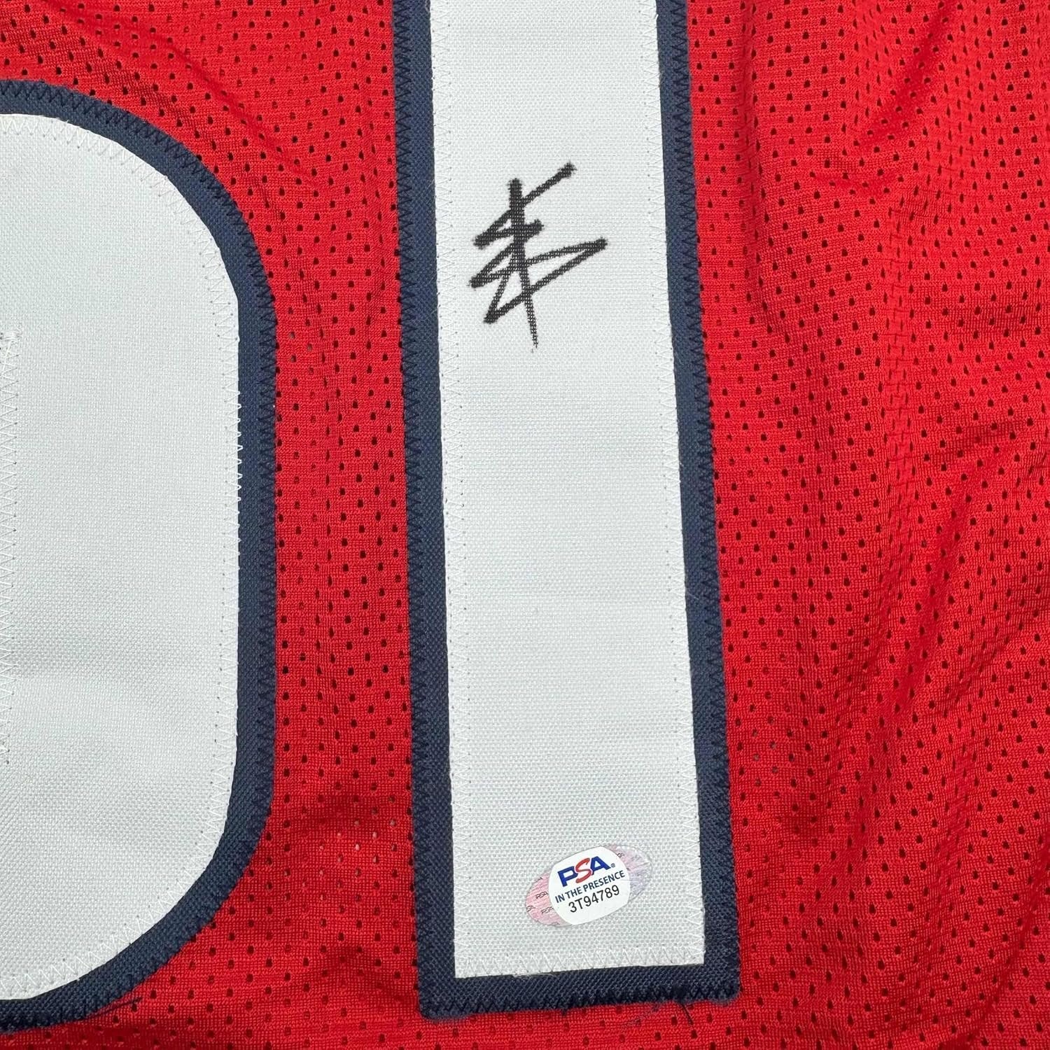 Framed Autographed/Signed Will Anderson Jr. 35x39 Houston Red Football Jersey PSA/DNA COA