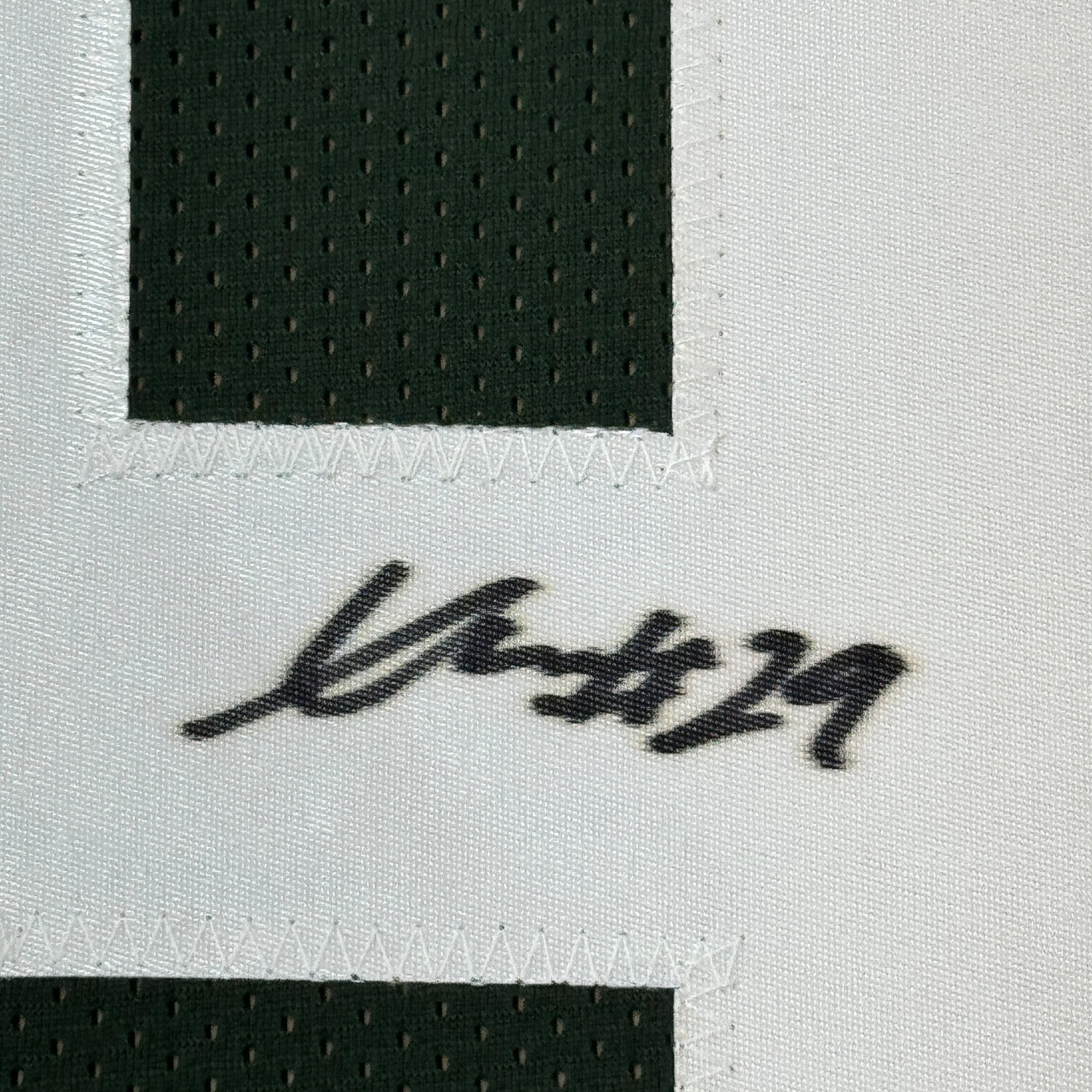 Framed Autographed/Signed Xavier McKinney 35x39 Green Bay Green Football Jersey JSA COA