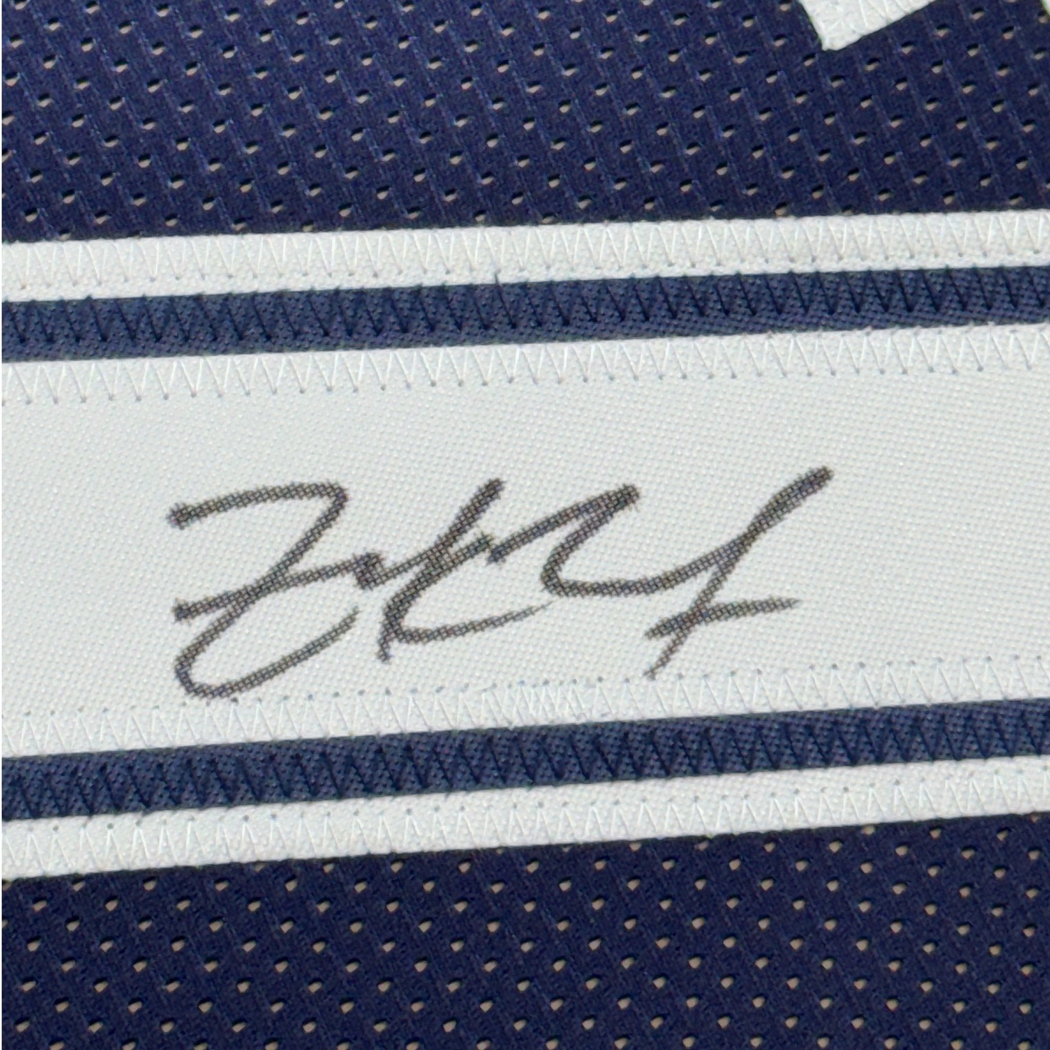 Framed Autographed/Signed Zack Martin 35x39 Dallas Blue Football Jersey Beckett BAS COA