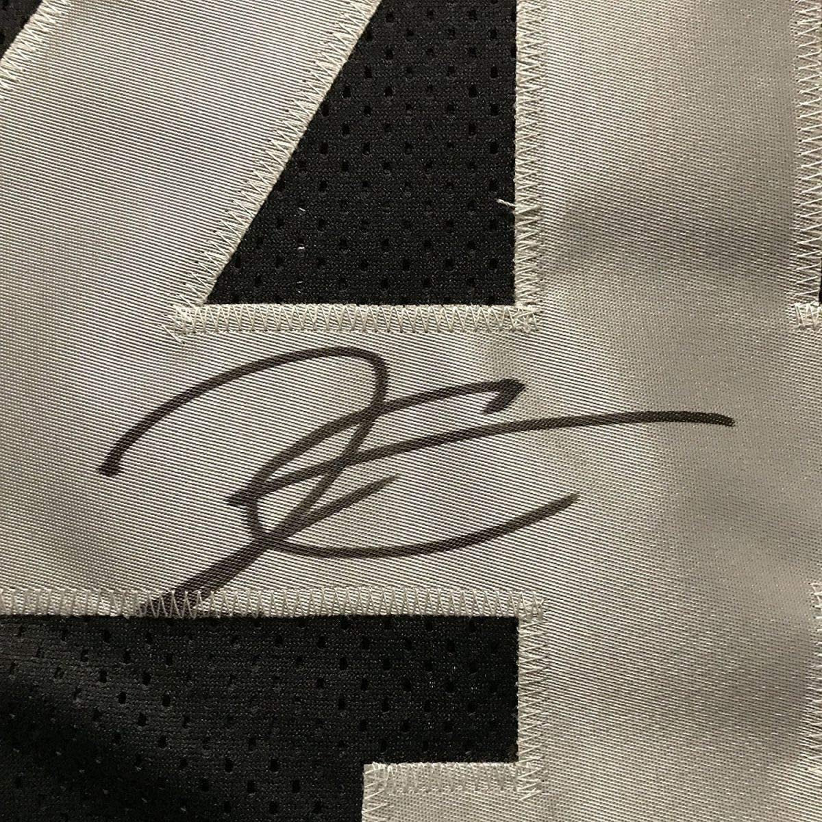 Framed Autographed/Signed Derek Carr 35x39 Oakland Black Football Jersey Beckett BAS COA