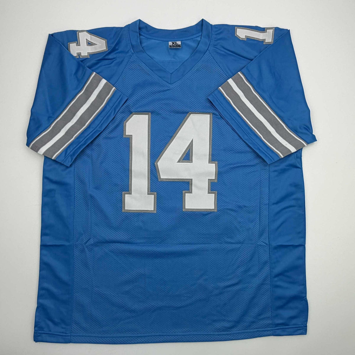 Autographed/Signed Amon-Ra St. Brown Detroit Current Blue Football Jersey Beckett BAS COA