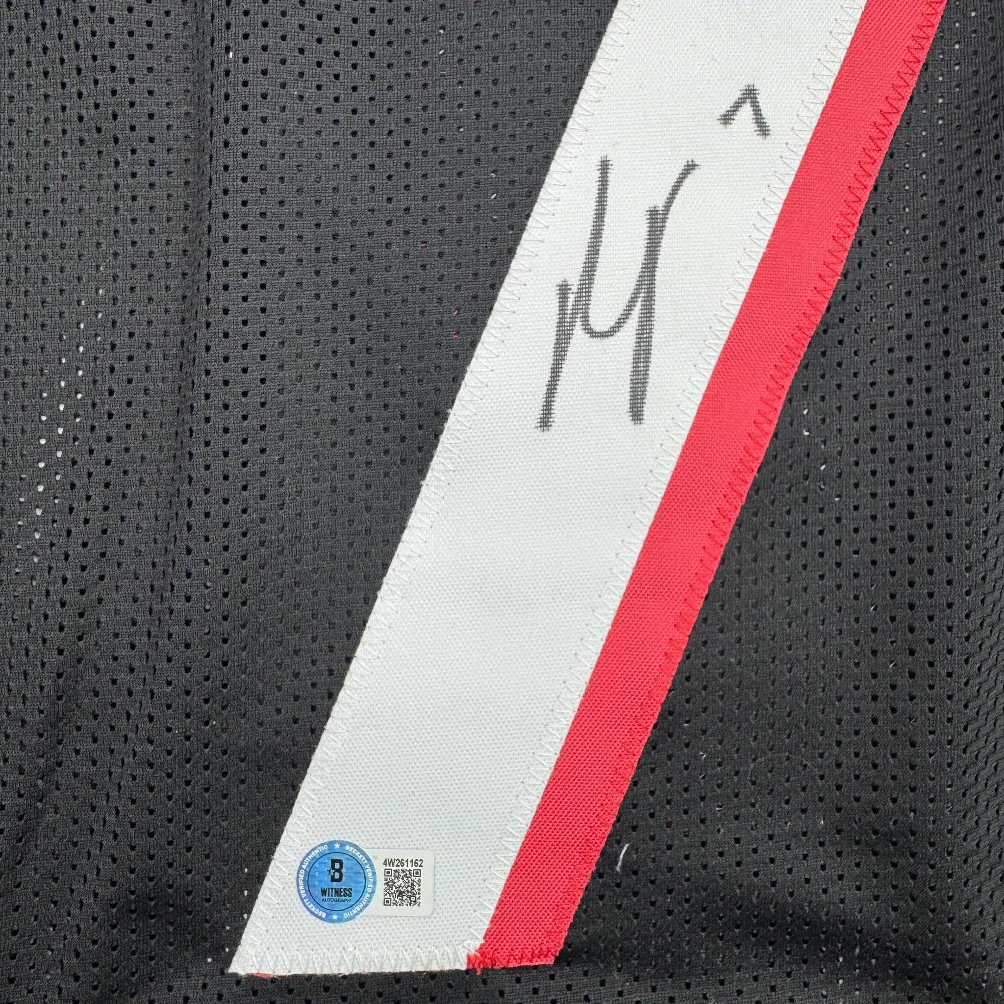 Autographed/Signed Bijan Robinson Atlanta Black Football Jersey Beckett BAS COA
