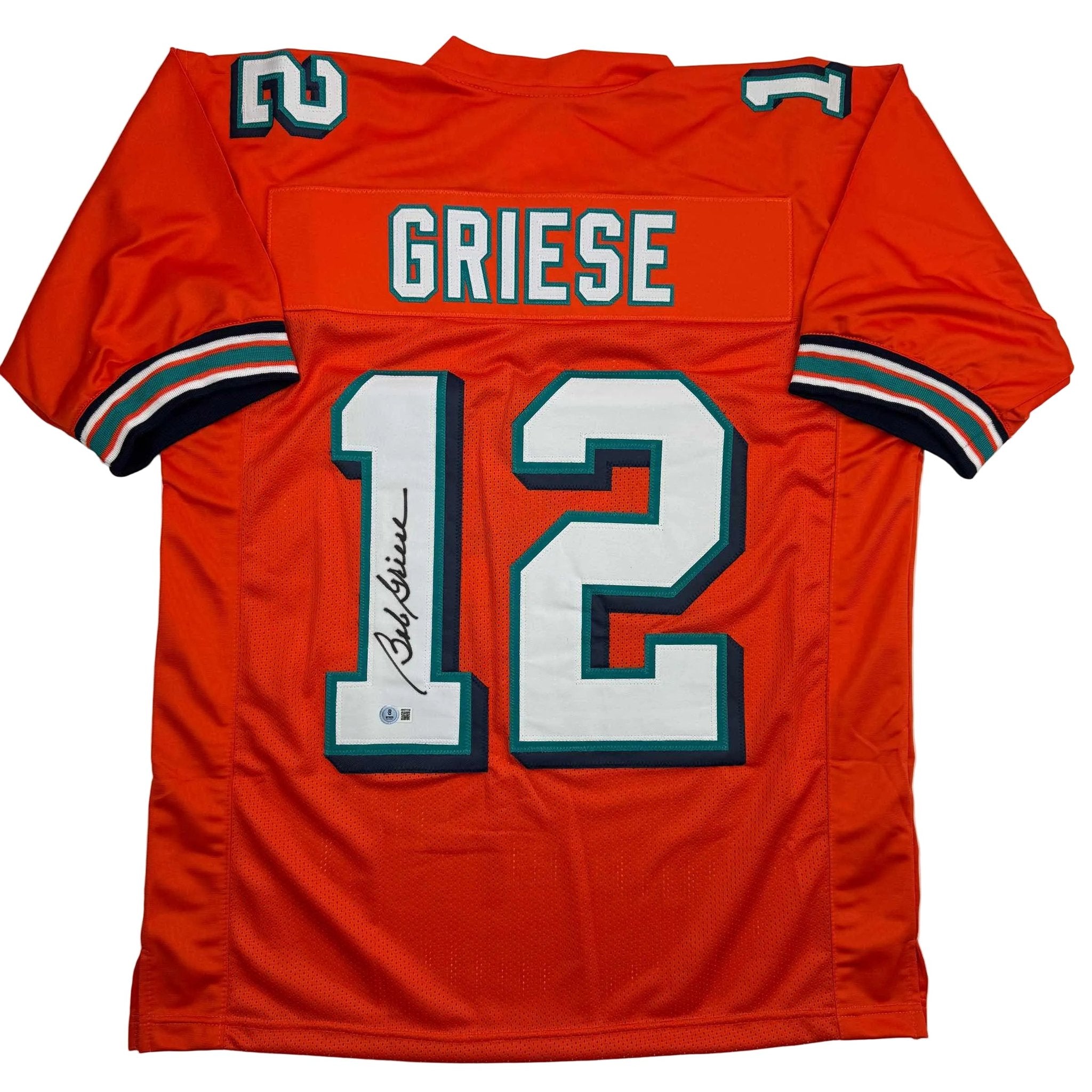 Autographed/Signed Bob Griese Miami Orange Football Jersey JSA COA