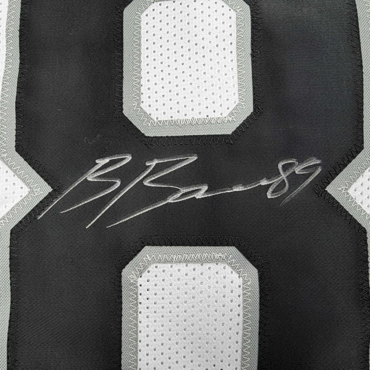 Autographed/Signed Brock Bowers Las Vegas Oakland White Football Jersey Beckett BAS COA