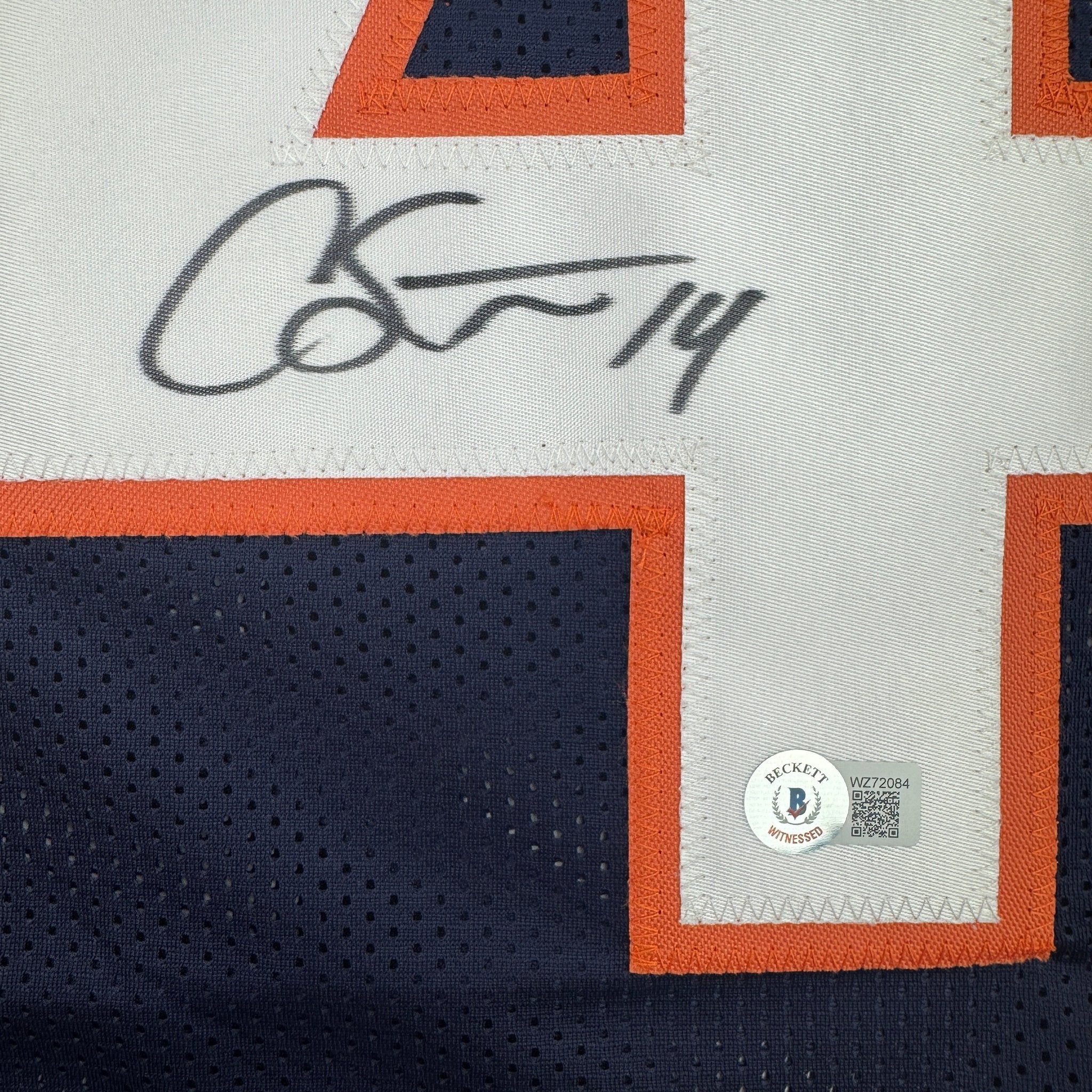 Autographed/Signed Courtland Sutton Denver Blue Football Jersey JSA COA