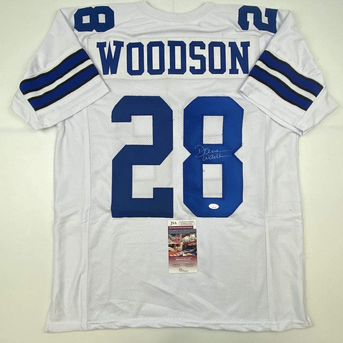 Autographed/Signed Darren Woodson Dallas White Football Jersey JSA COA