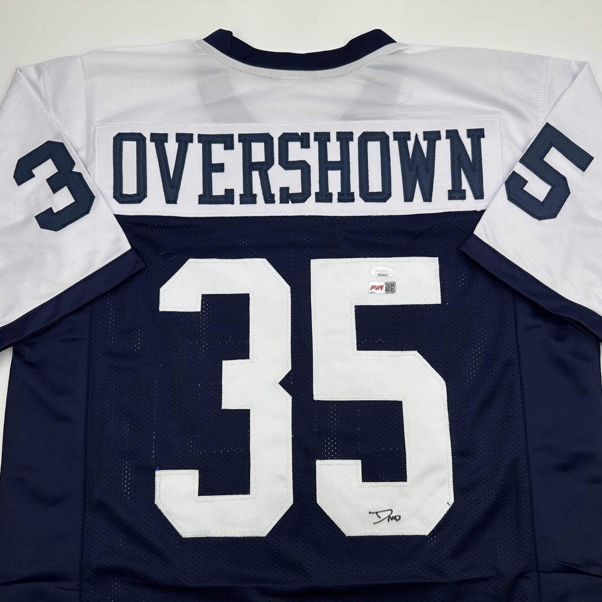 Autographed/Signed DeMarvion Overshown Dallas Thanksgiving Day Football Jersey JSA COA