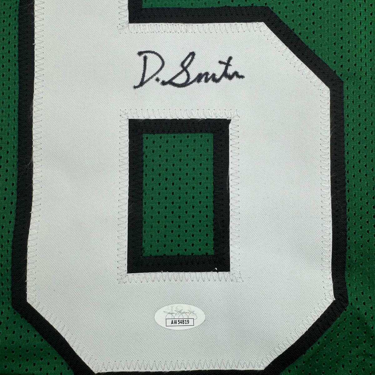 Autographed/Signed Devonta Smith Philadelphia Kelly Green Football Jersey JSA COA