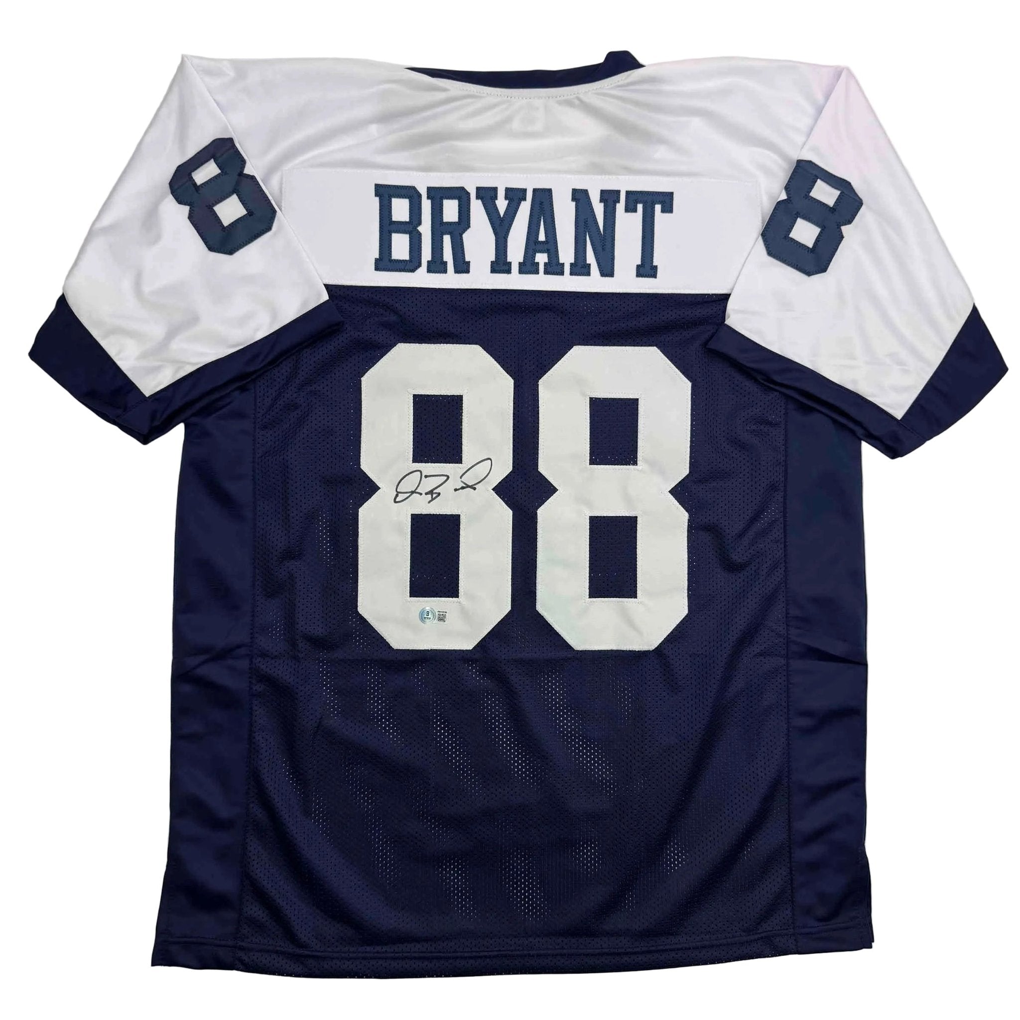 Autographed/Signed Dez Bryant Dallas Thanksgiving Day Football Jersey Beckett BAS COA
