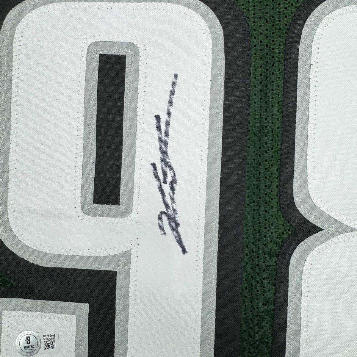 Autographed/Signed Jalen Carter Philadelphia Green Football Jersey Beckett BAS COA