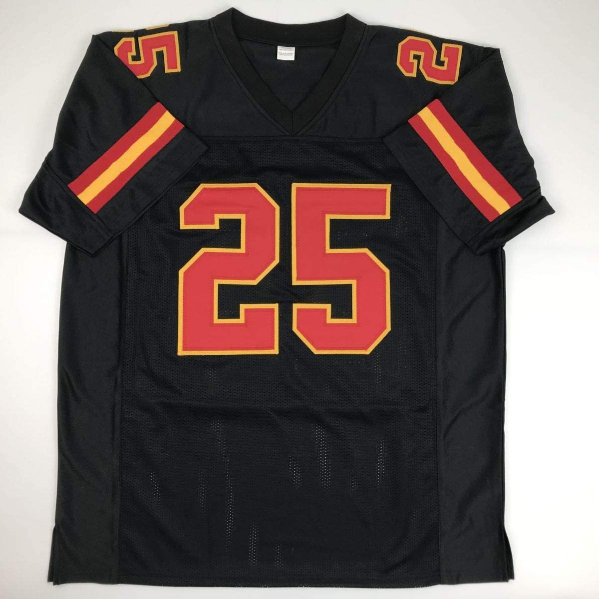 Autographed/Signed Jamaal Charles Kansas City Black Football Jersey JSA COA