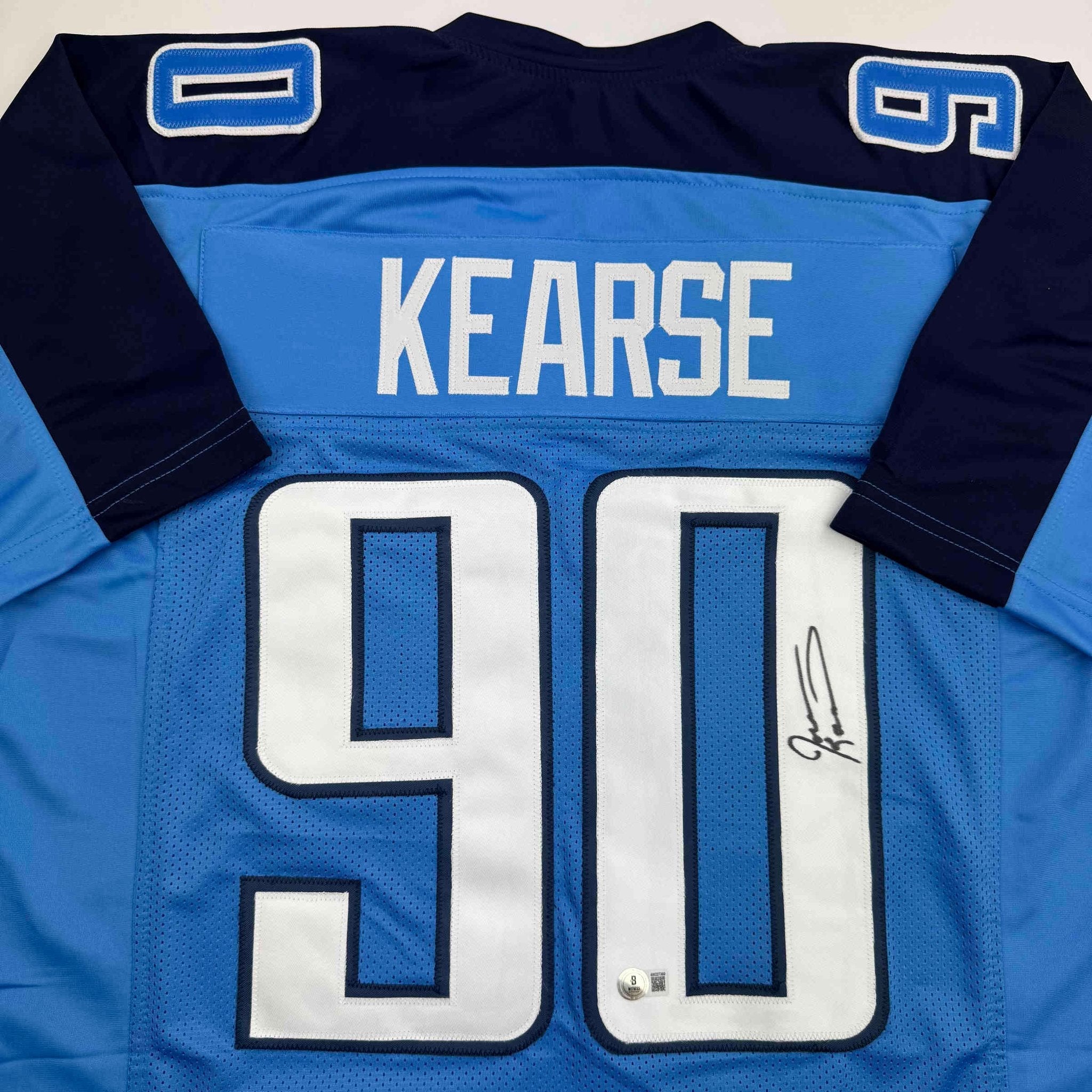 Autographed/Signed Jevon Kearse Tennessee Powder Blue Football Jersey JSA COA