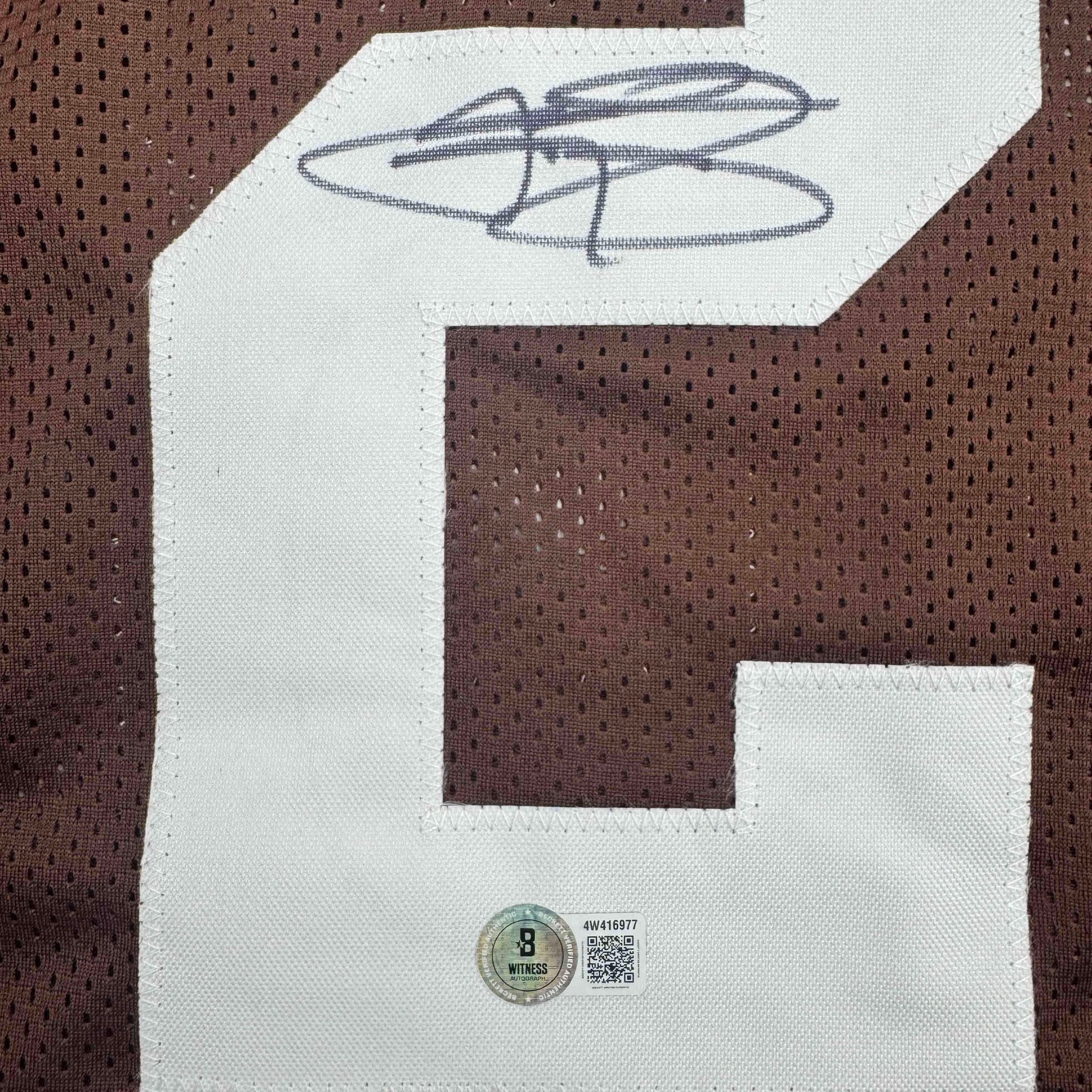 Autographed/Signed Johnny Manziel Cleveland Football Brown Jersey Beckett BAS COA