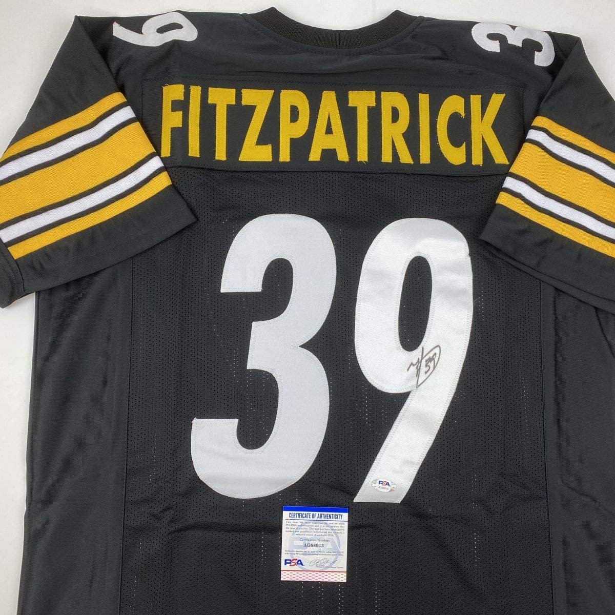 Autographed/Signed Minkah Fitzpatrick Pittsburgh Black Football Jersey PSA/DNA COA