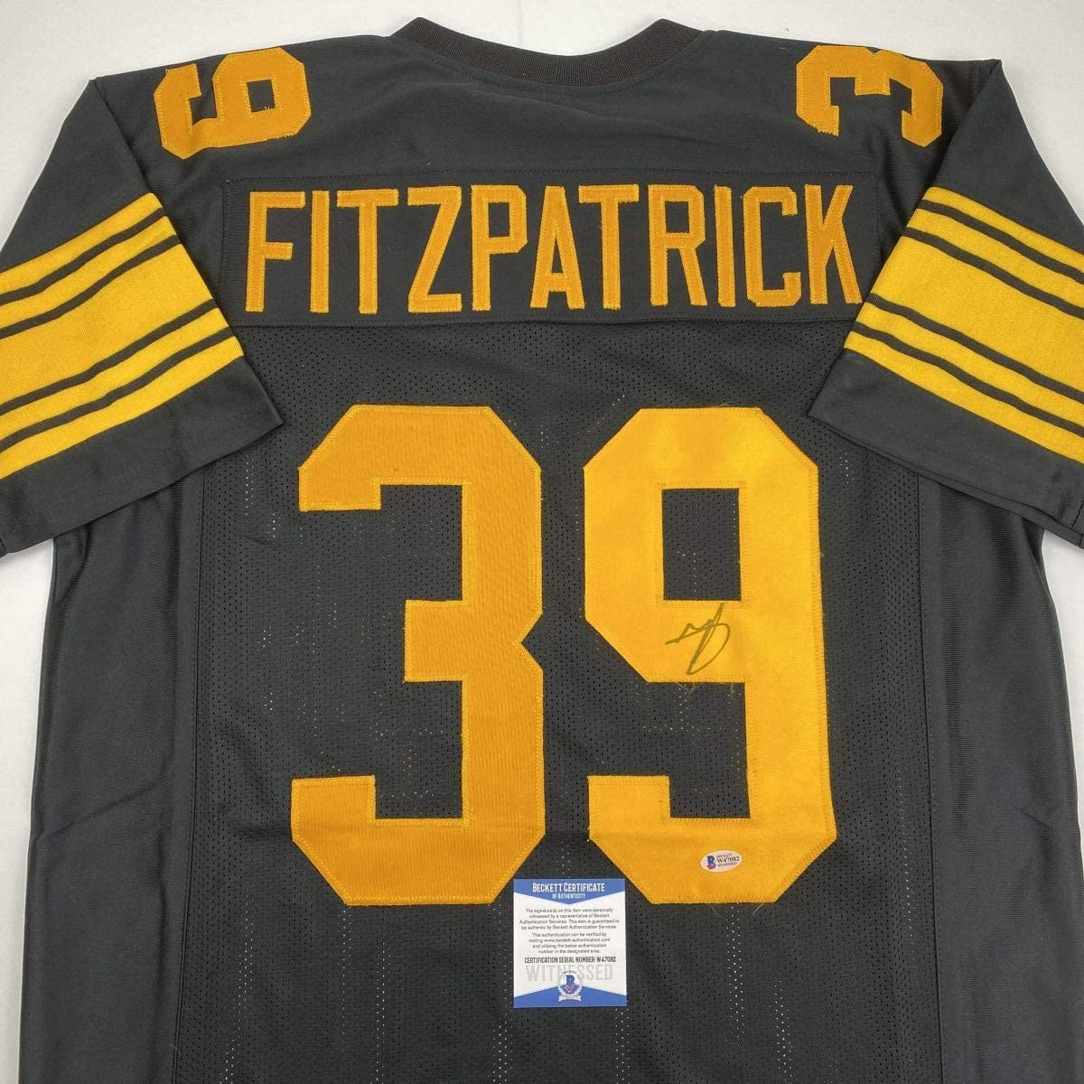 Autographed/Signed Minkah Fitzpatrick Pittsburgh Color Rush Football Jersey Beckett BAS COA