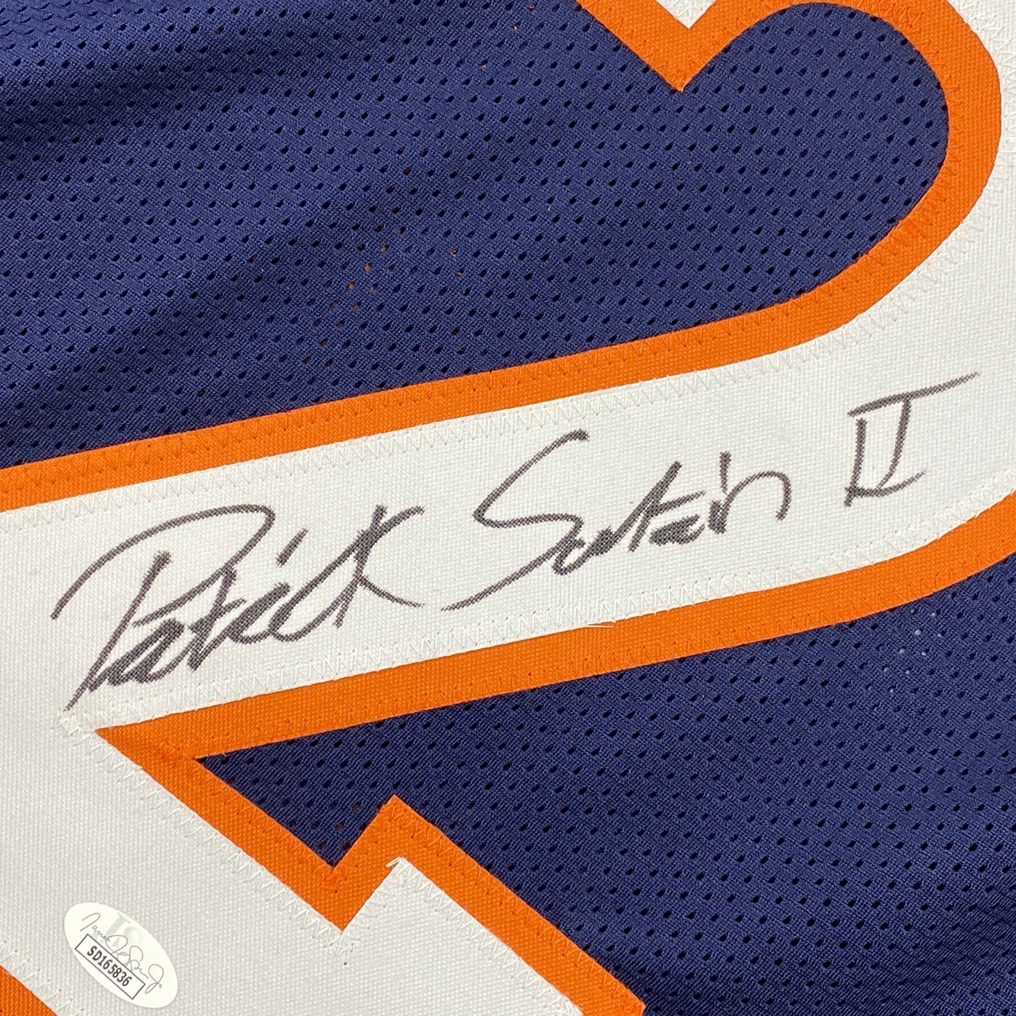 Autographed/Signed Patrick Surtain II Denver Blue Football Jersey JSA COA
