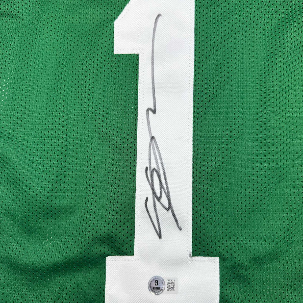 Autographed/Signed Ahmad Sauce Gardner New York Green Football Jersey Beckett BAS COA #2
