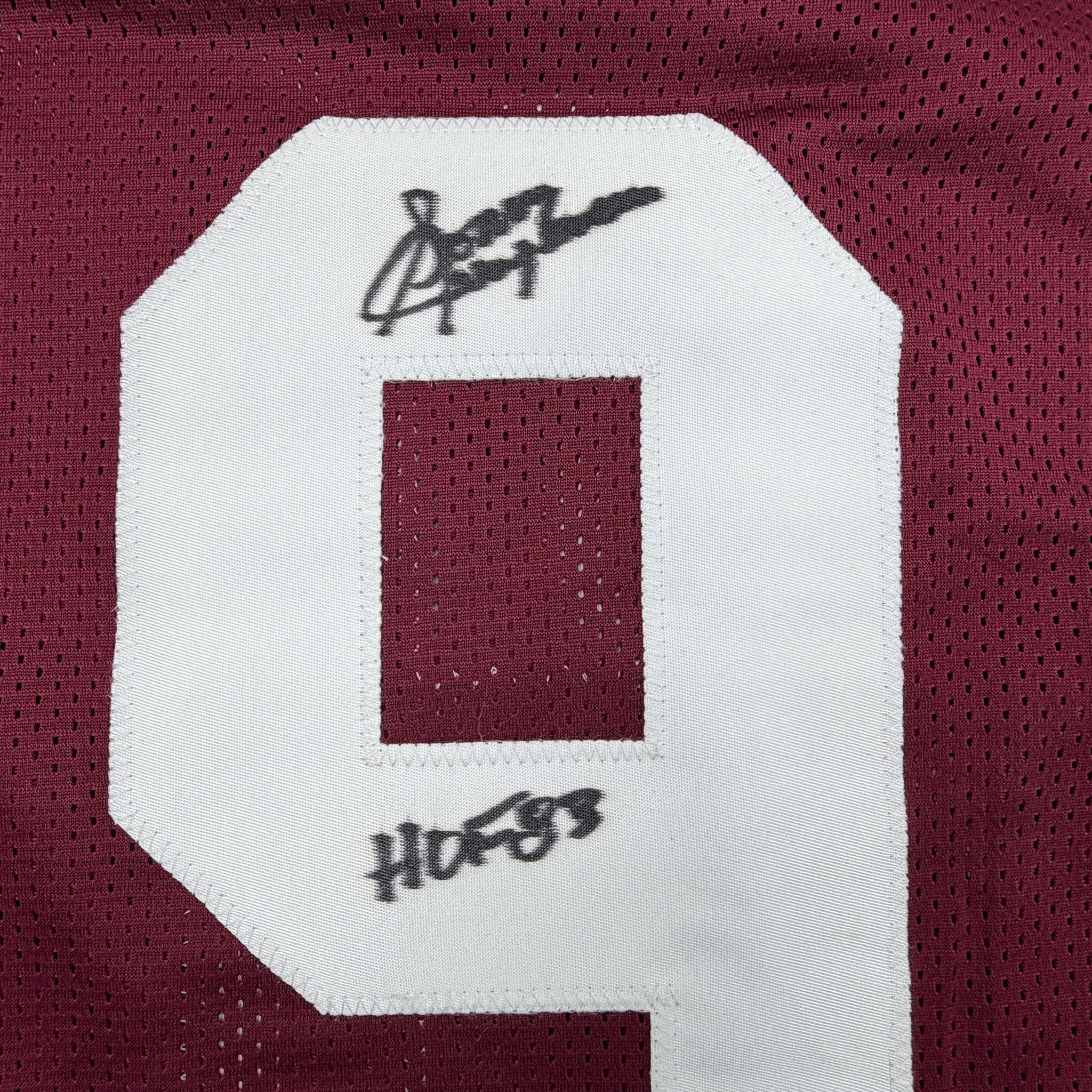 Autographed/Signed Sonny Jurgensen HOF 83 Washington Burgundy Football Jersey Beckett BAS COA