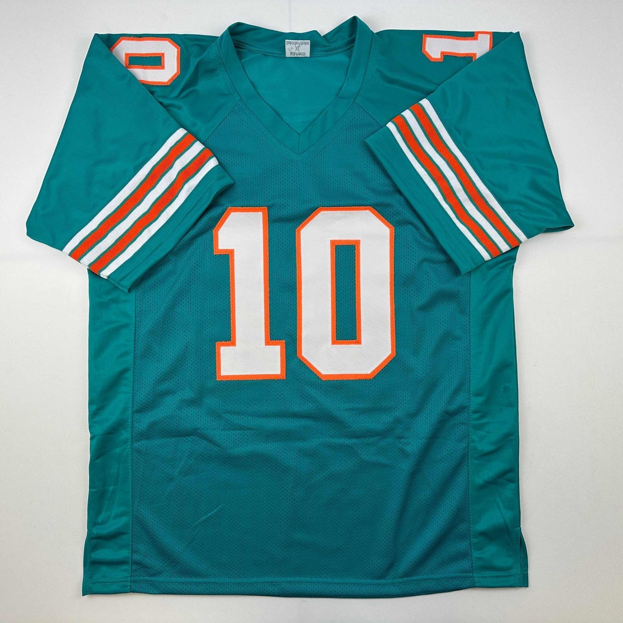 Autographed/Signed Tyreek Hill Cheetah Miami Retro Teal Football Jersey Beckett BAS COA