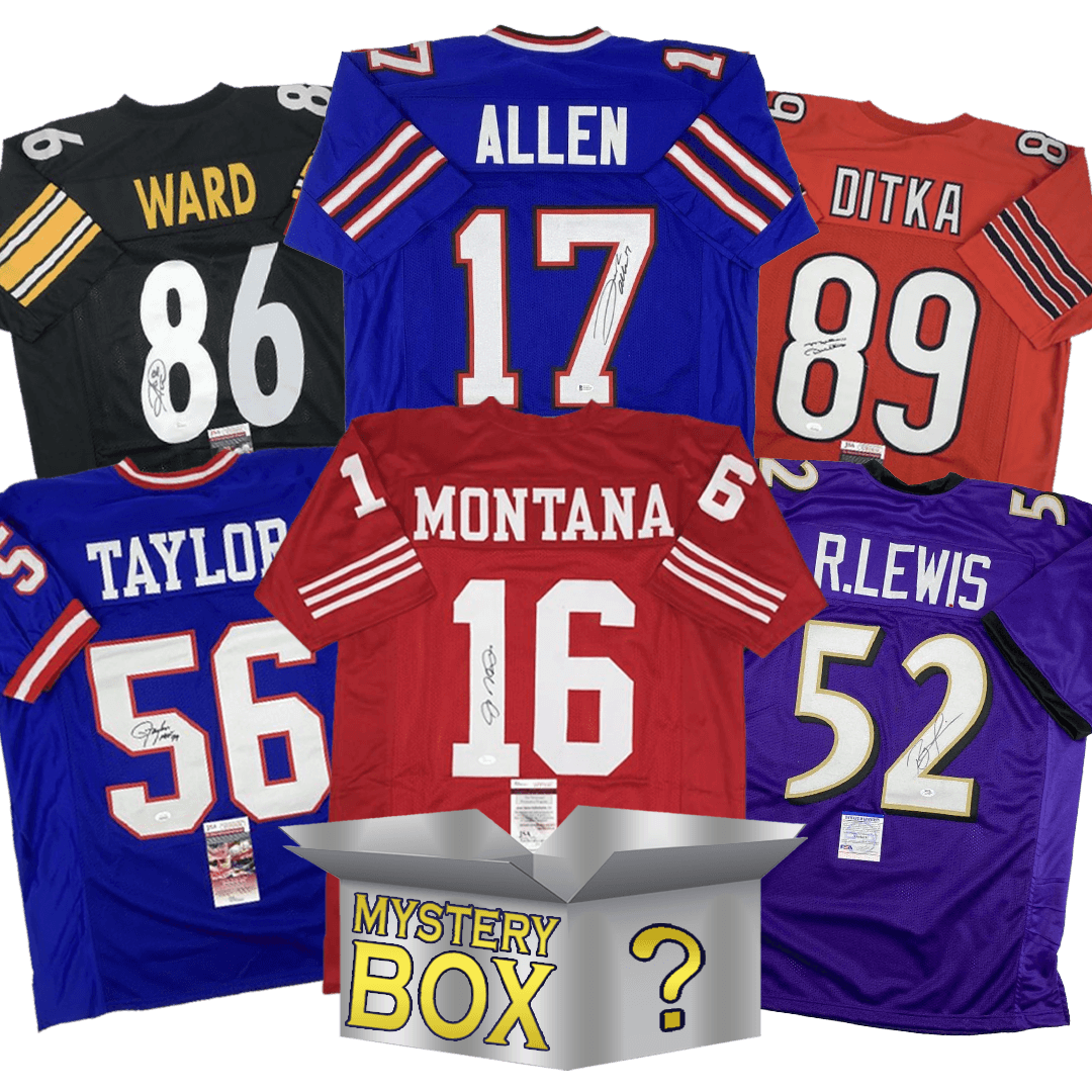 Autographed/Signed Football SILVER Series 1 Jersey Mystery Box with PSA JSA or Beckett COA