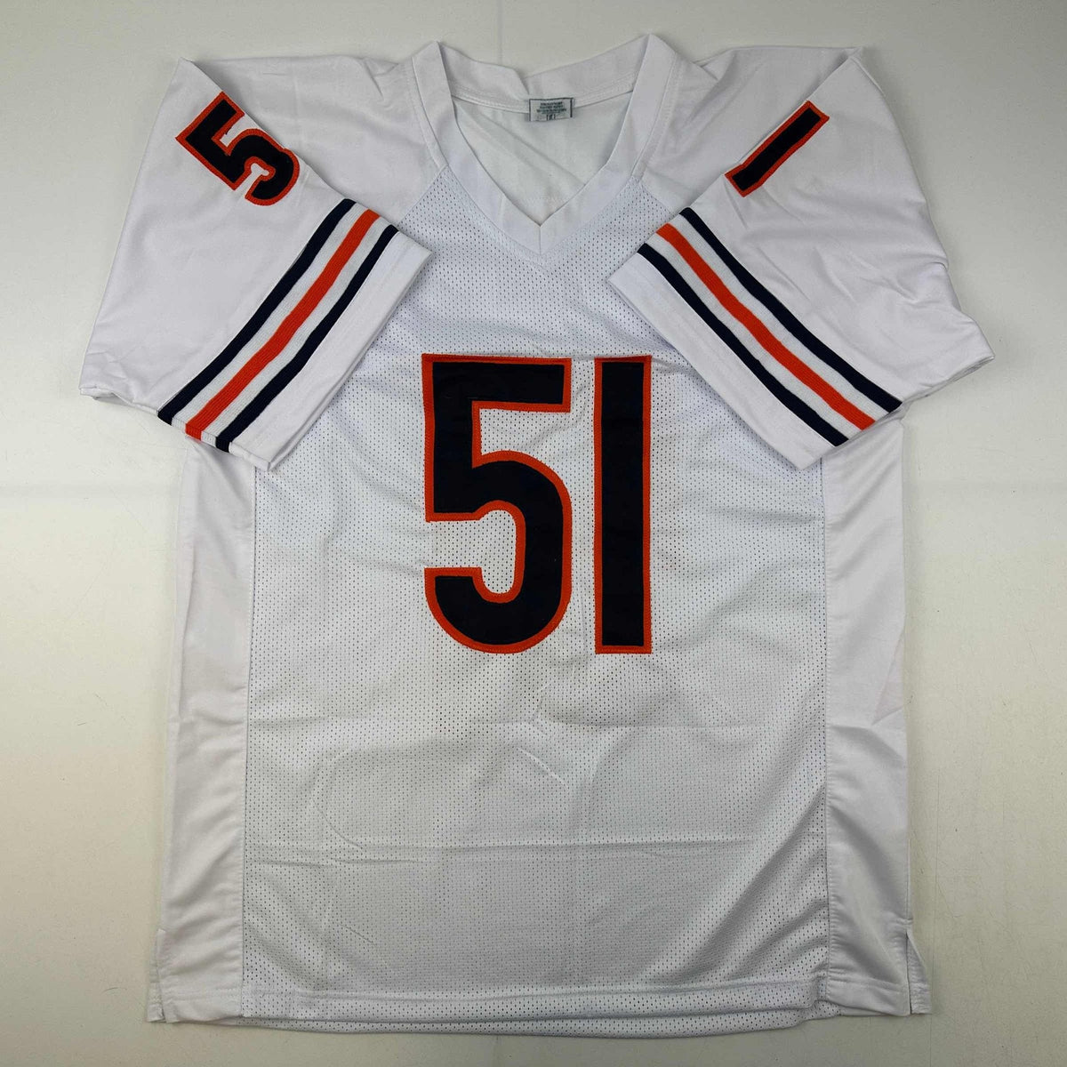 Autographed/Signed Dick Butkus Chicago White Football Jersey JSA COA