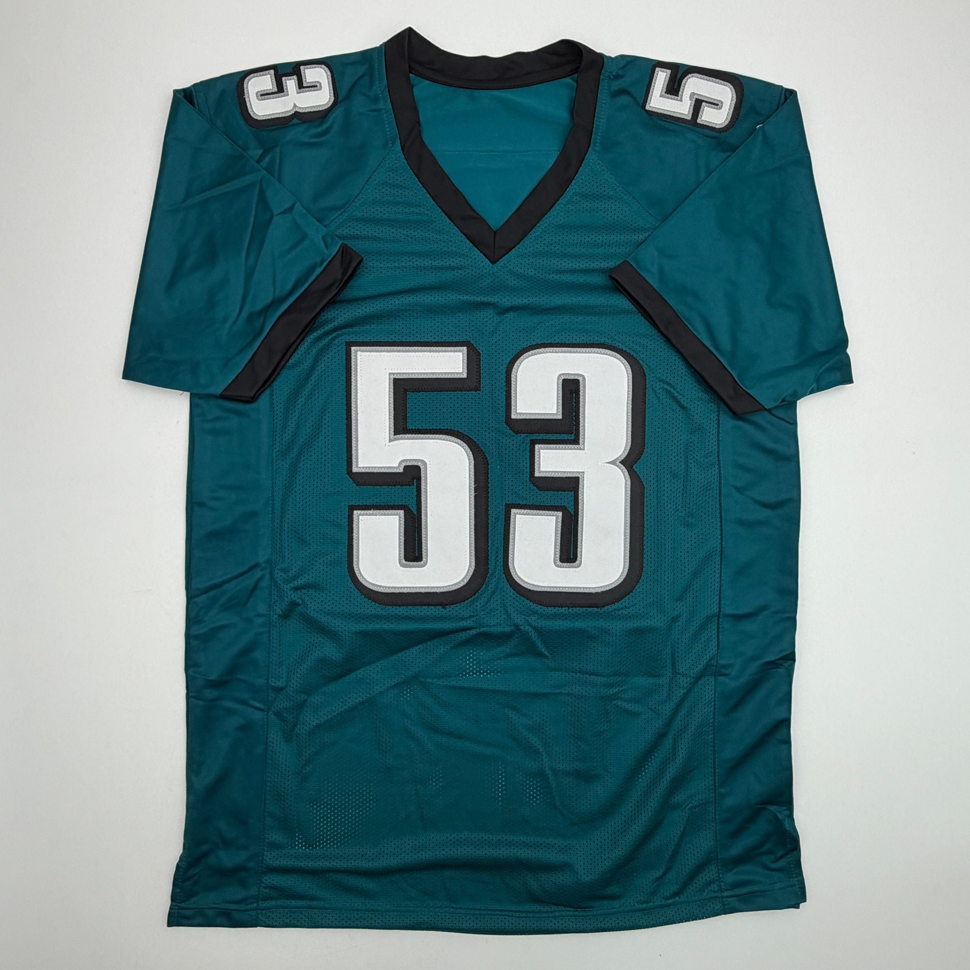 Autographed/Signed Zack Baun Philadelphia Green Football Jersey Beckett BAS COA