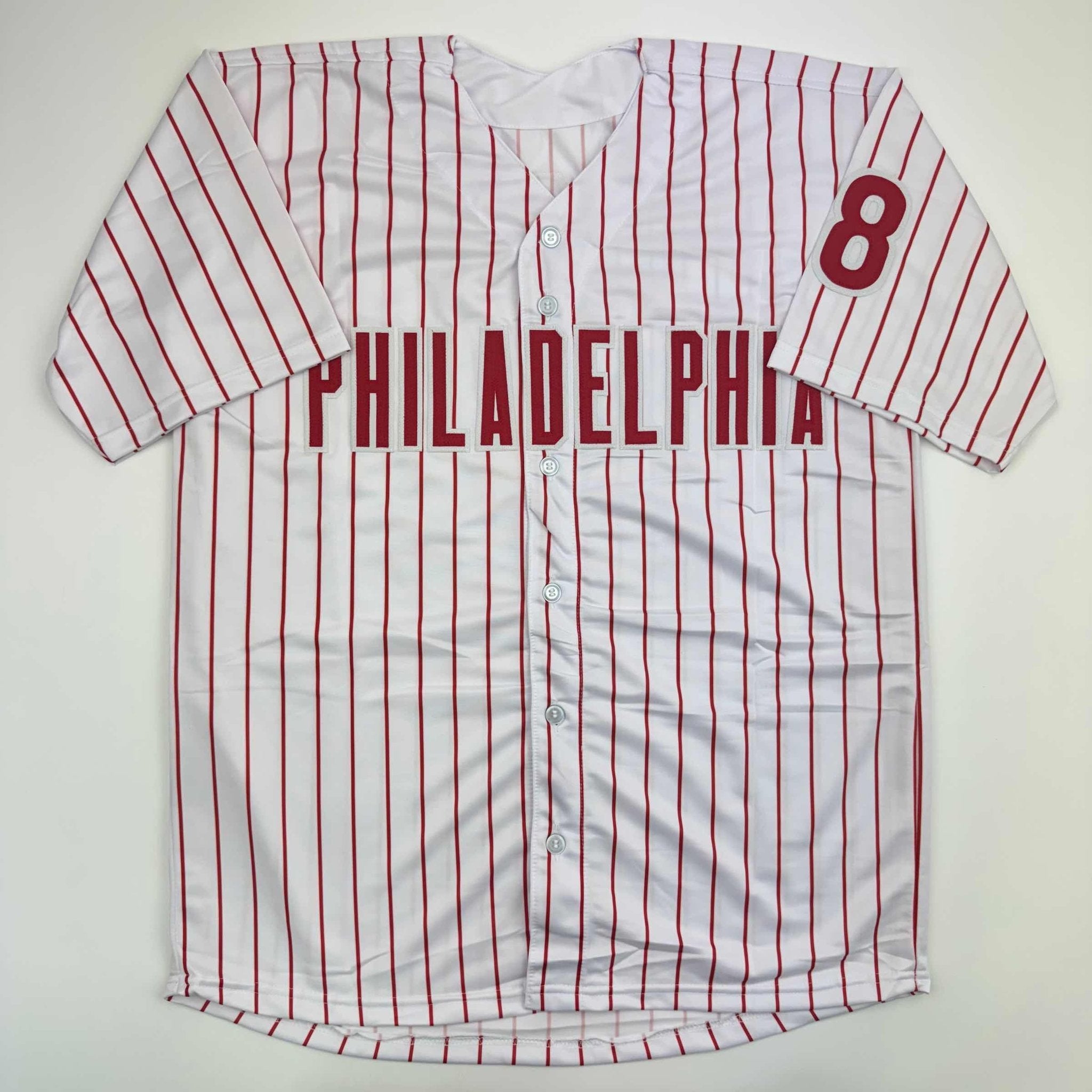Autographed/Signed Jayson Werth Philadelphia Pinstripe Baseball Jersey Beckett BAS COA
