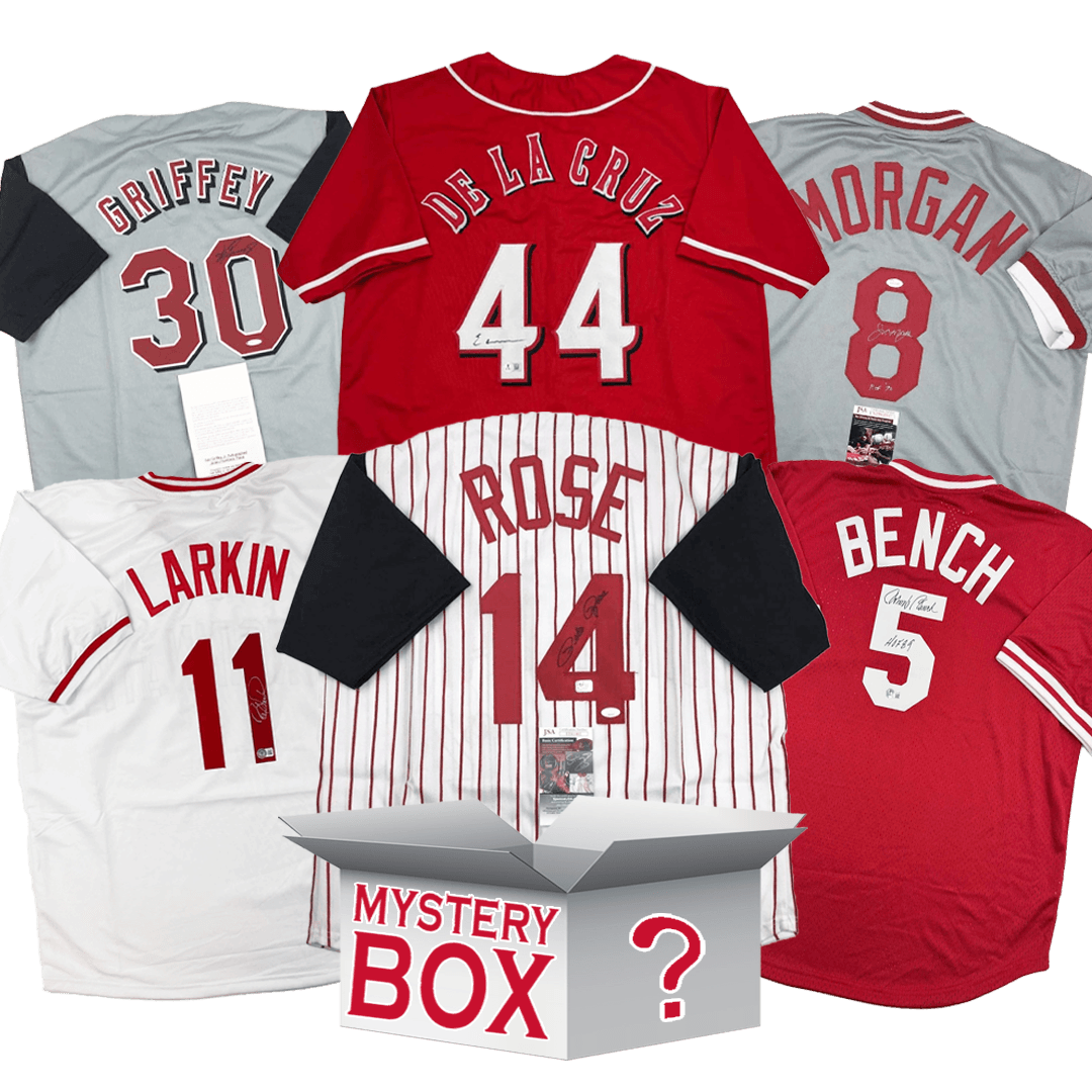 Autographed/Signed Cincinnati Baseball Jersey Mystery Box with PSA JSA or Beckett COA