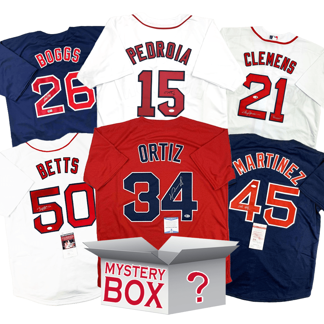 Autographed/Signed Boston Baseball Jersey Mystery Box with PSA JSA or Beckett COA