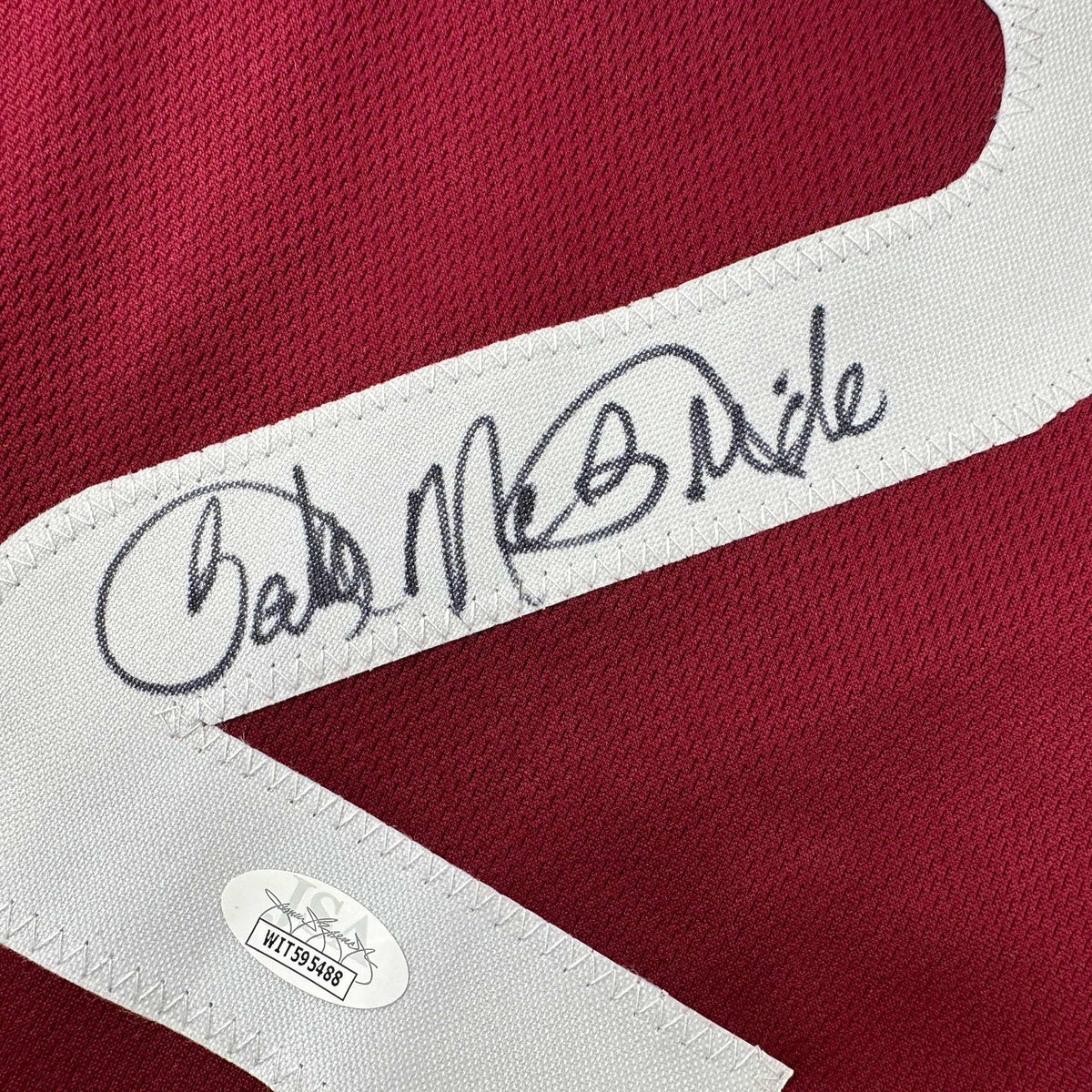 Autographed/Signed Bake McBride Philadelphia Retro Maroon Baseball Jersey JSA COA