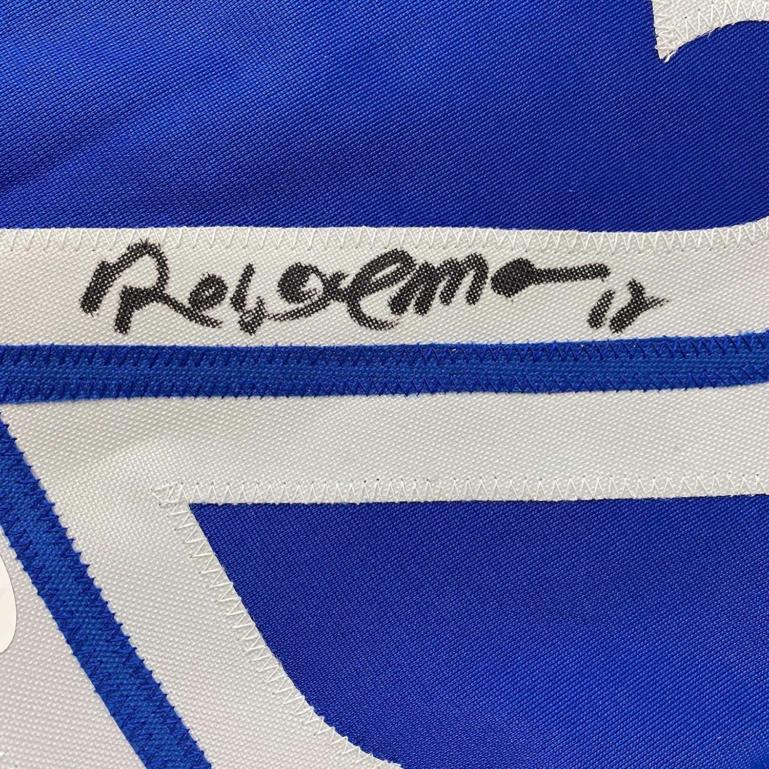 Framed Autographed/Signed Roberto Alomar 35x39 Toronto Blue Baseball Jersey JSA COA