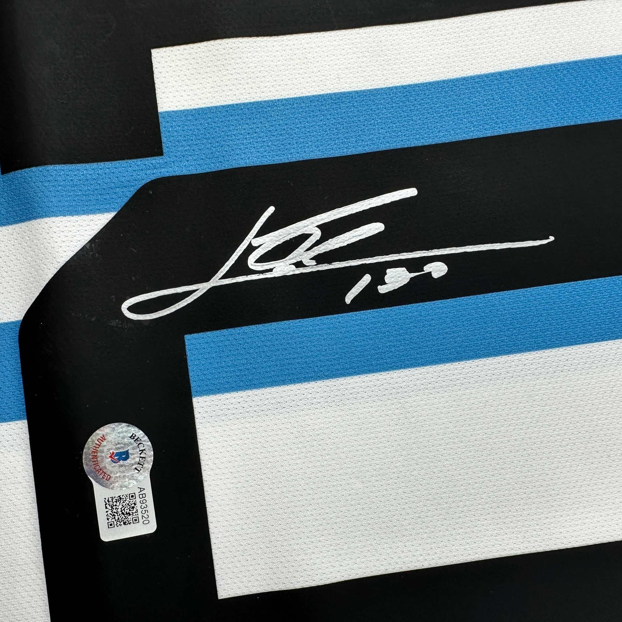 Autographed/Signed Lionel Leo Messi Argentina Blue Soccer Jersey Beckett BAS COA