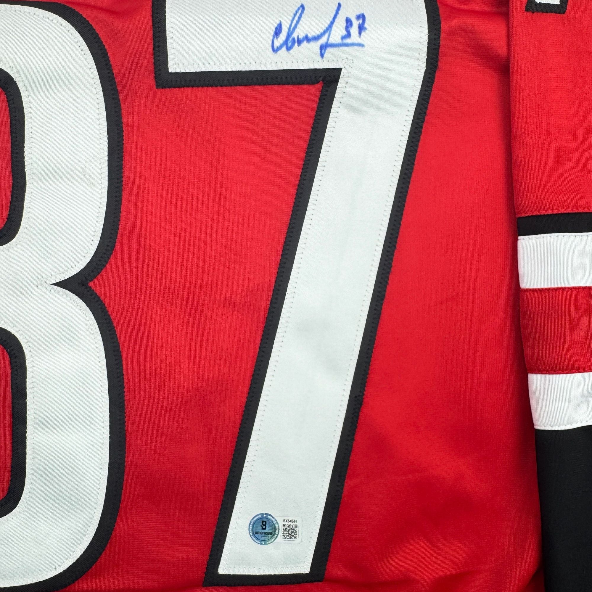 Autographed/Signed Andrei Svechnikov Carolina Red Hockey Jersey Beckett BAS COA