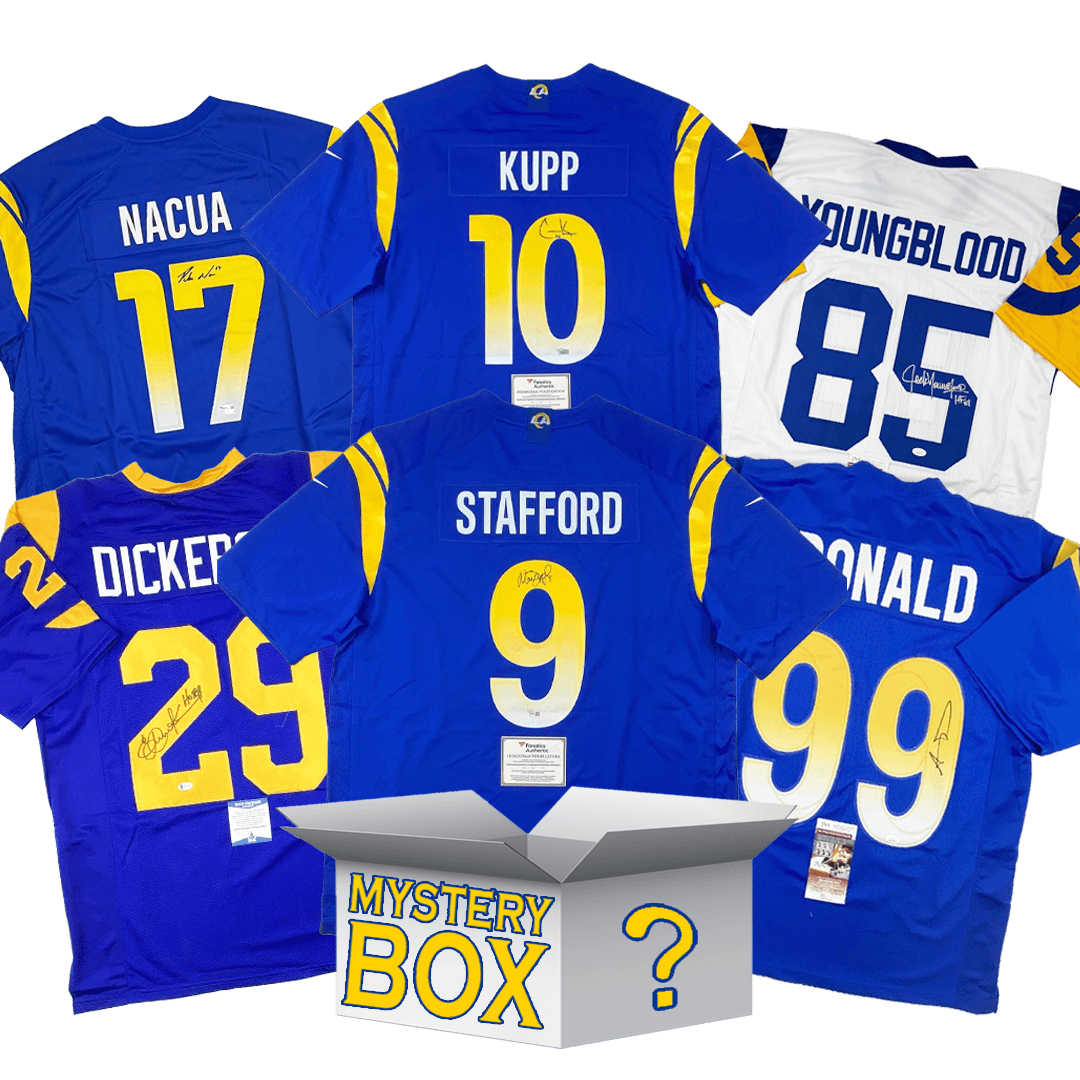 Autographed/Signed Los Angeles Football Jersey Mystery Box with PSA JSA or Beckett COA