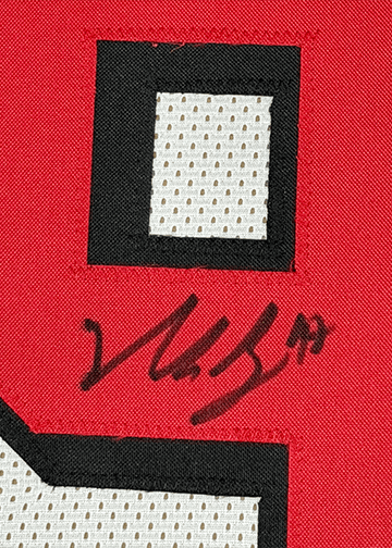 Framed Autographed/Signed Nick Bosa 35x39 San Francisco White Football Jersey JSA COA