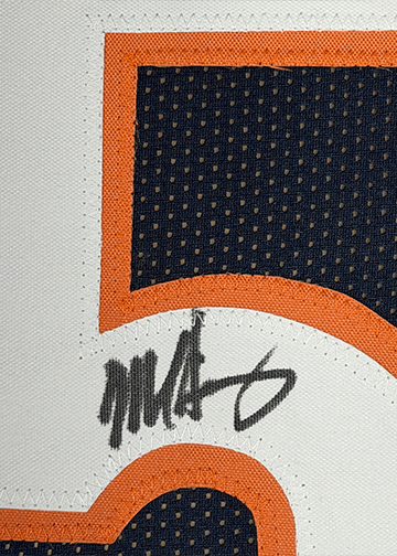 Framed Autographed/Signed Mike Singletary HOF 98 35x39 Chicago Splite Football Jersey JSA COA