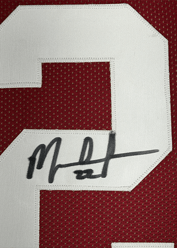 Framed Autographed/Signed Mark Ingram 35x39 Alabama Red College Football Jersey Beckett BAS COA