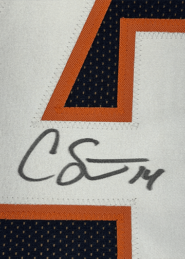 Framed Autographed/Signed Courtland Sutton 35x39 Denver Blue Football Jersey JSA COA