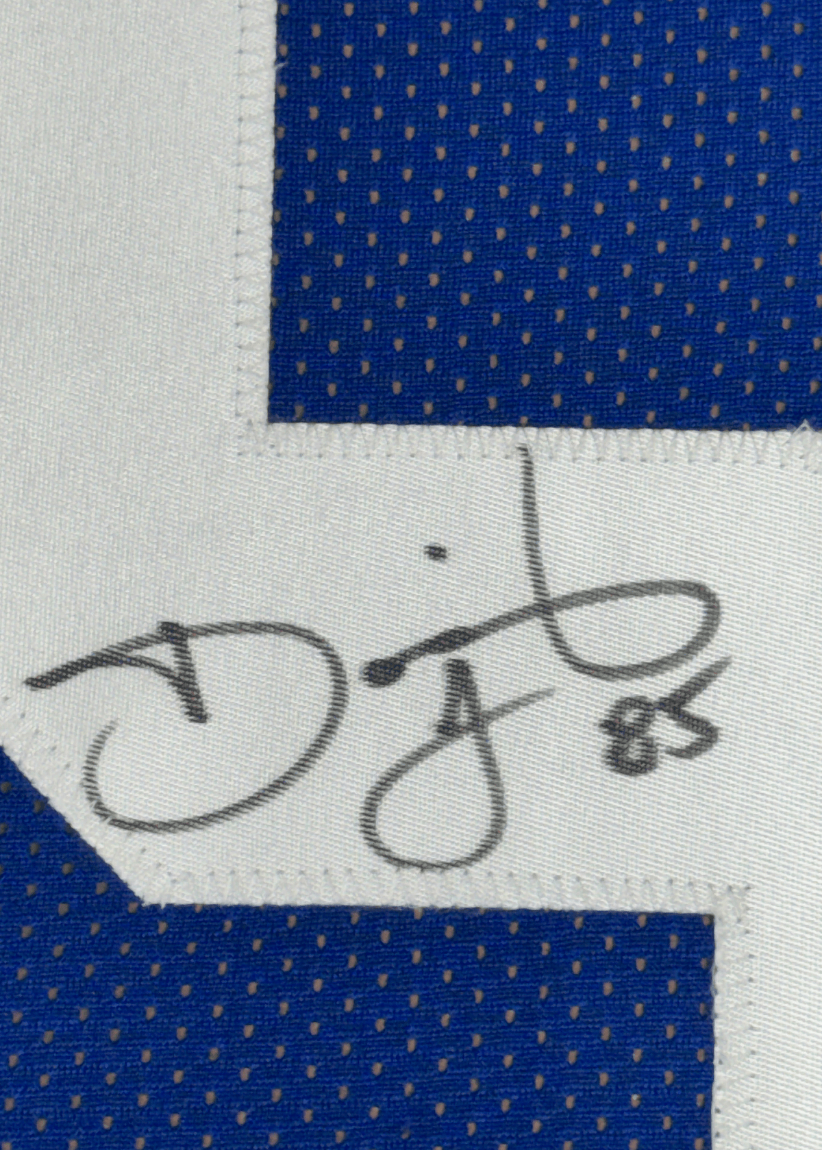 Framed Autographed/Signed David Tyree 35x39 New York Blue Super Bowl XLII Catch Football Jersey JSA COA