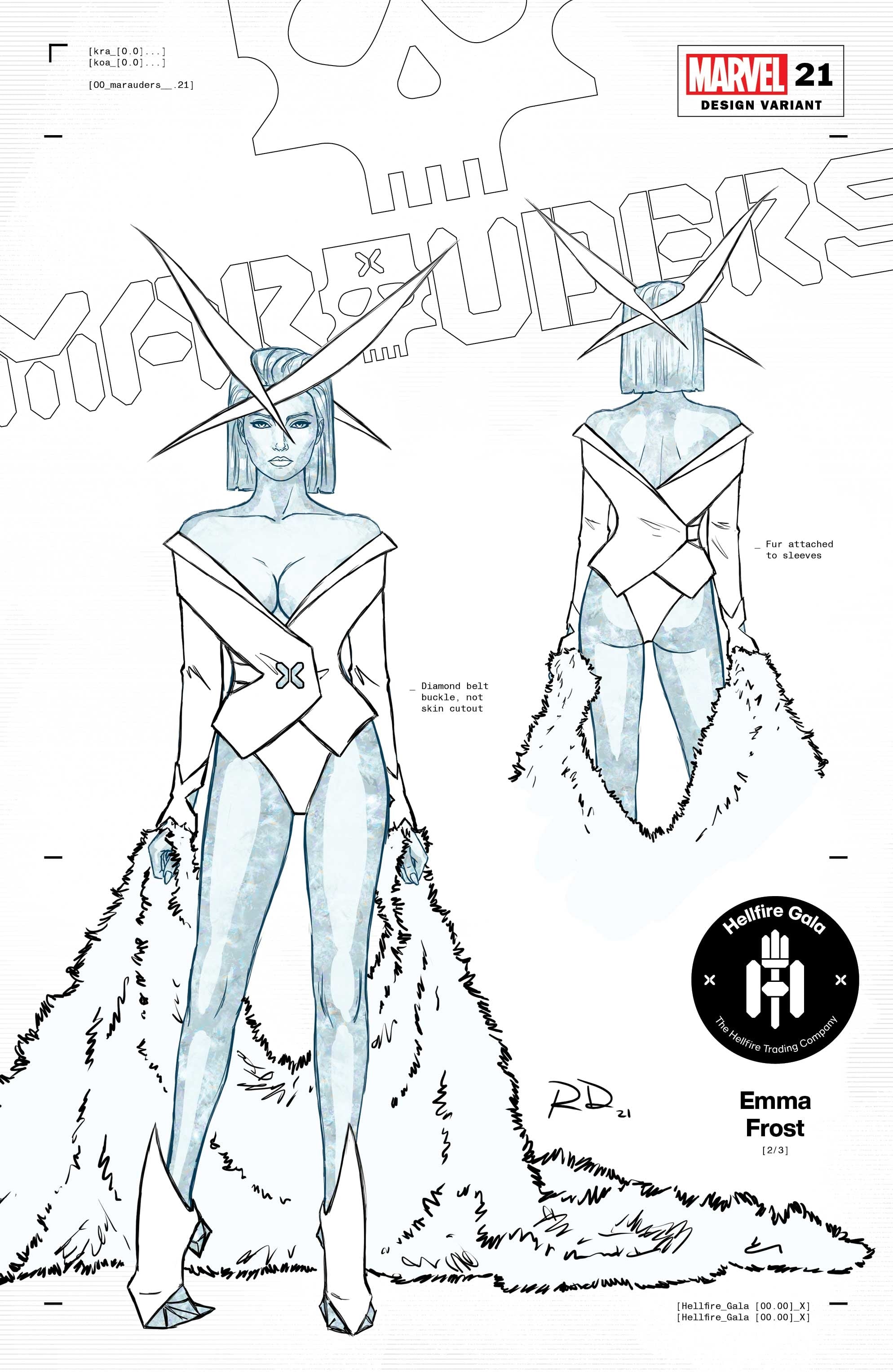 Marauders #21 1:50 Russell Dauterman Emma Frost Design Variant Gala (06/02/2021) Marvel