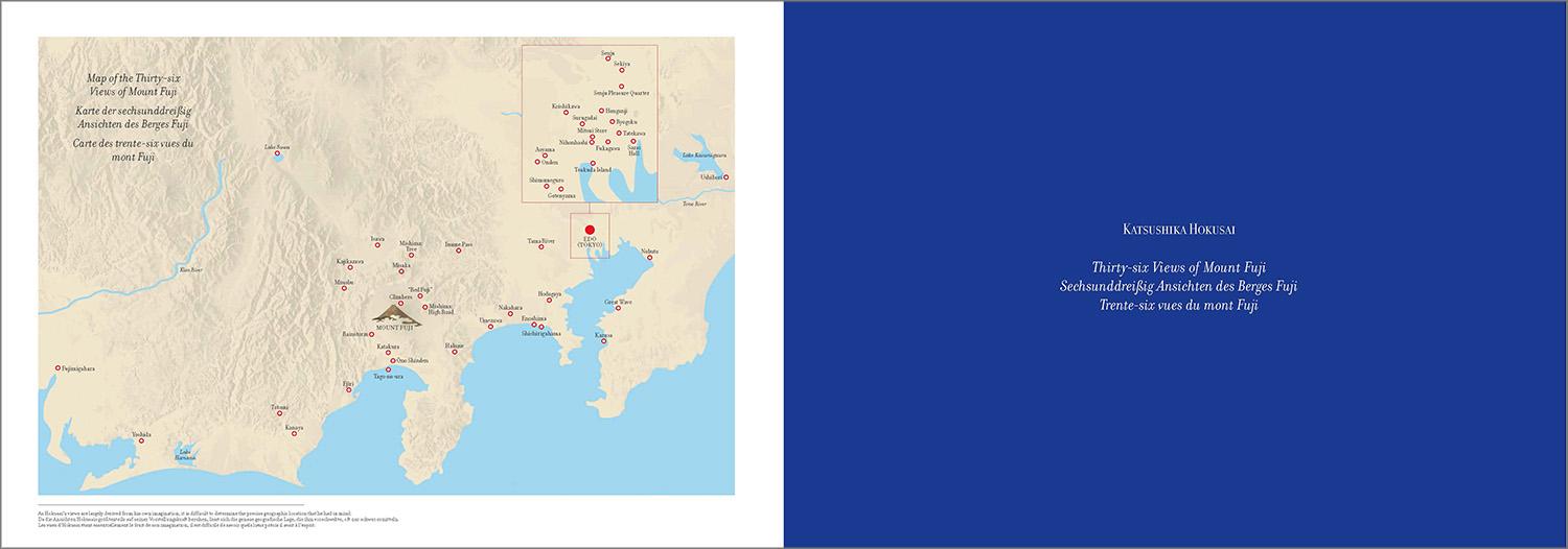 Hokusai. Thirty-six Views of Mount Fuji (German, French, English)