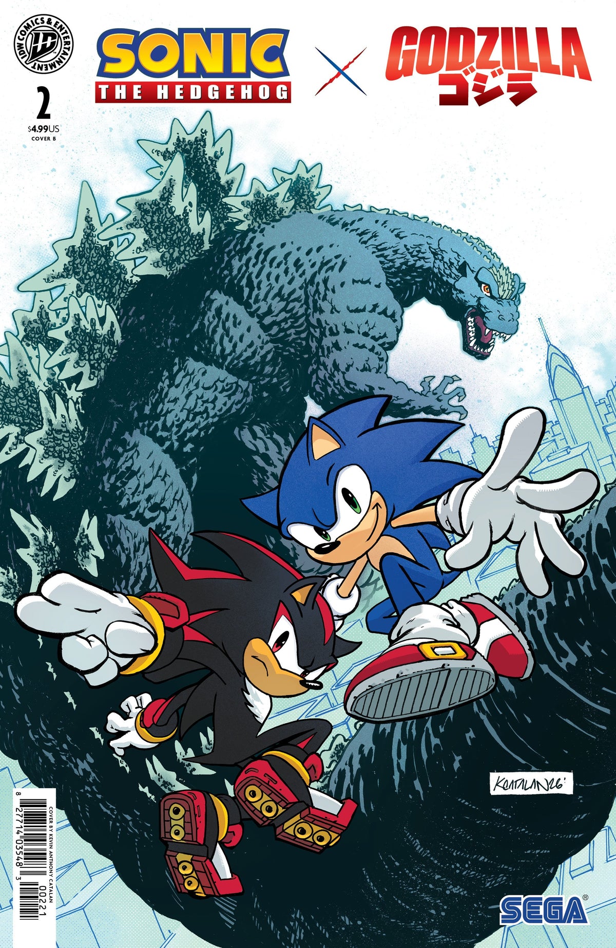Sonic The Hedgehog X Godzilla #2 B Catalan (09/02/2026) Idw