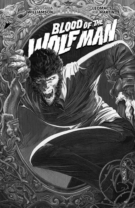 Universal Monsters Blood Of The Wolf Man #3 (Of 4) D 1:25 Evan Cagle B&W Classic Horror Variant (08/26/2026) Image