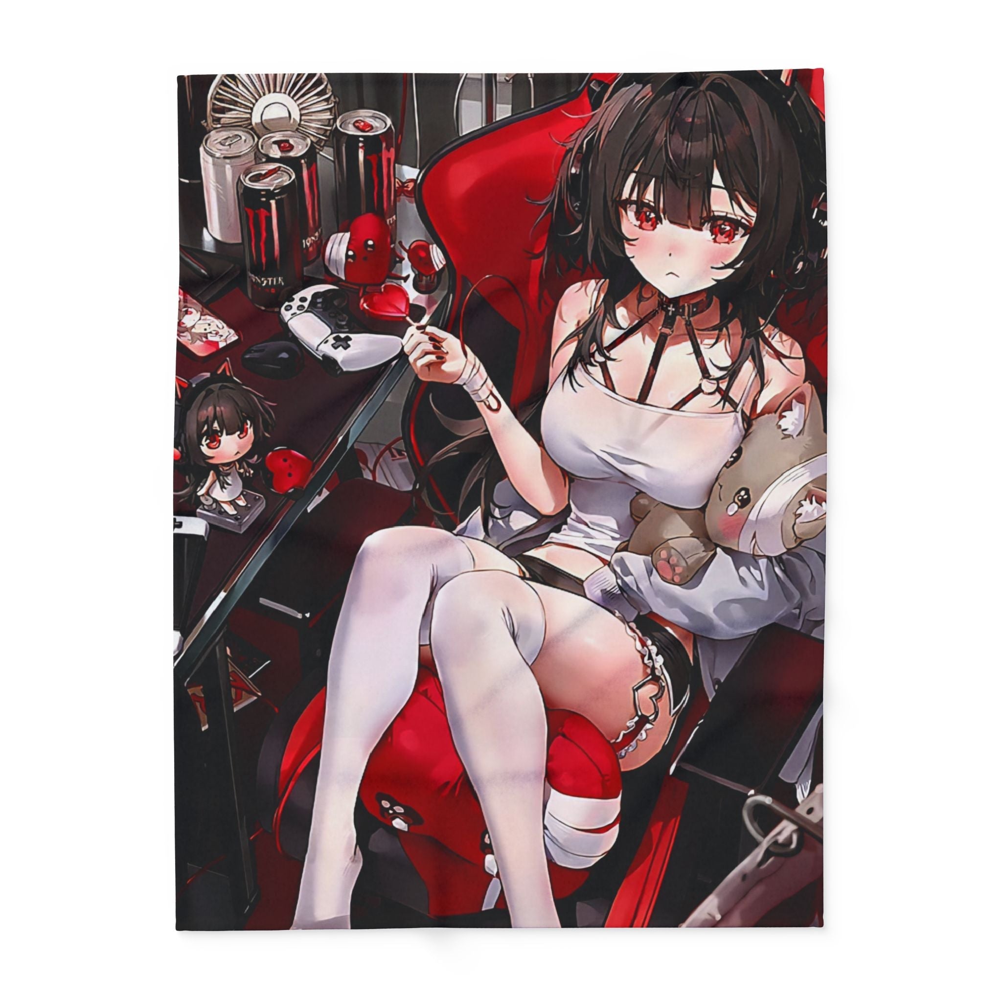 Lewd style Arctic Fleece Blanket with Stylish Anime Design - Perfect for Gaming Rooms, Gifts, Home Decor, and More