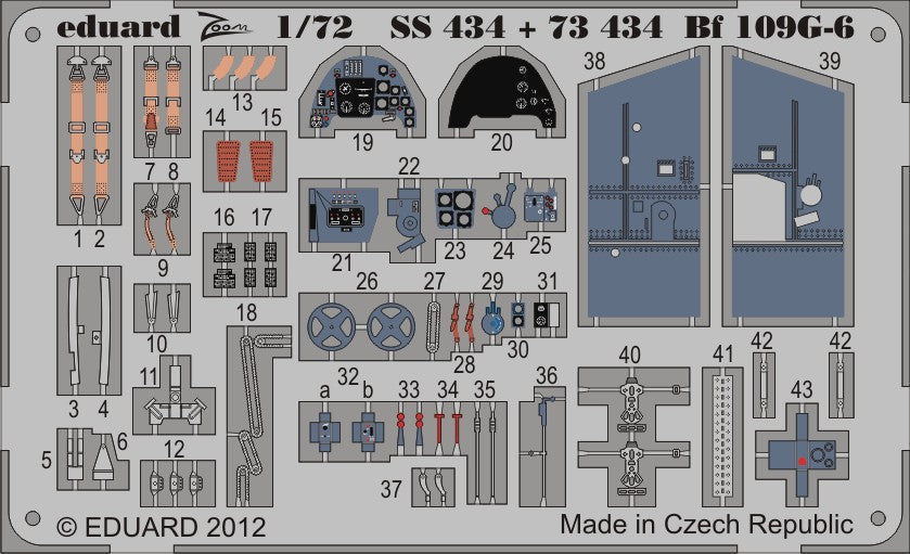 Eduard 73434 1/72 Aircraft- Bf109G6 for ITA (Painted Self Adhesive)